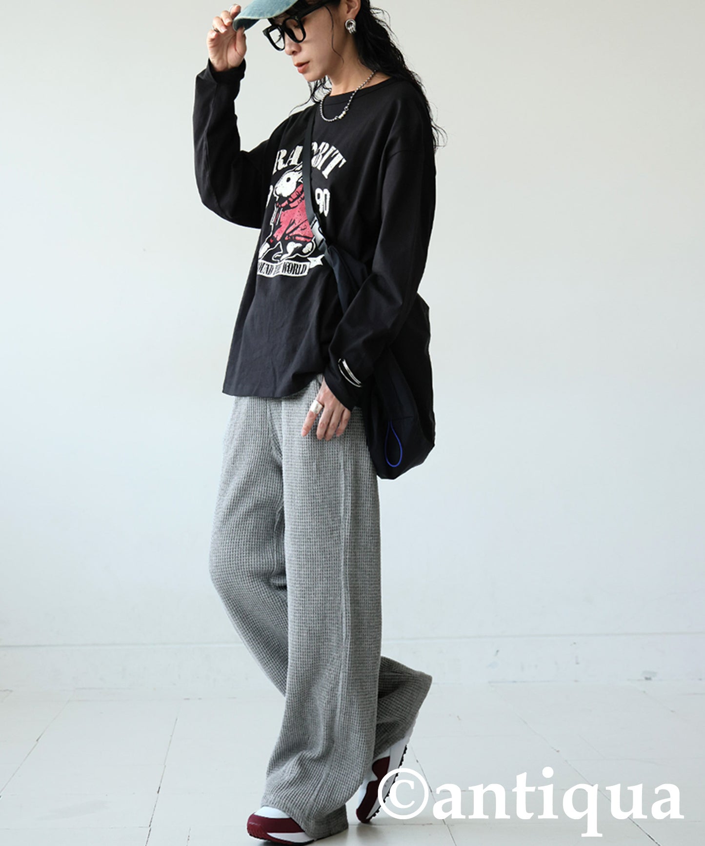 Waffle Wide Pants Ladies