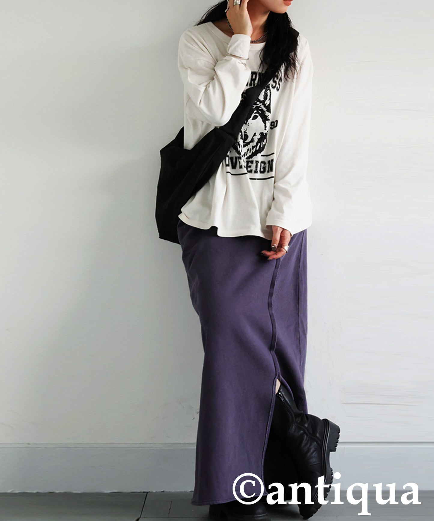 Pigment-Dyed Fleece Skirt Ladies