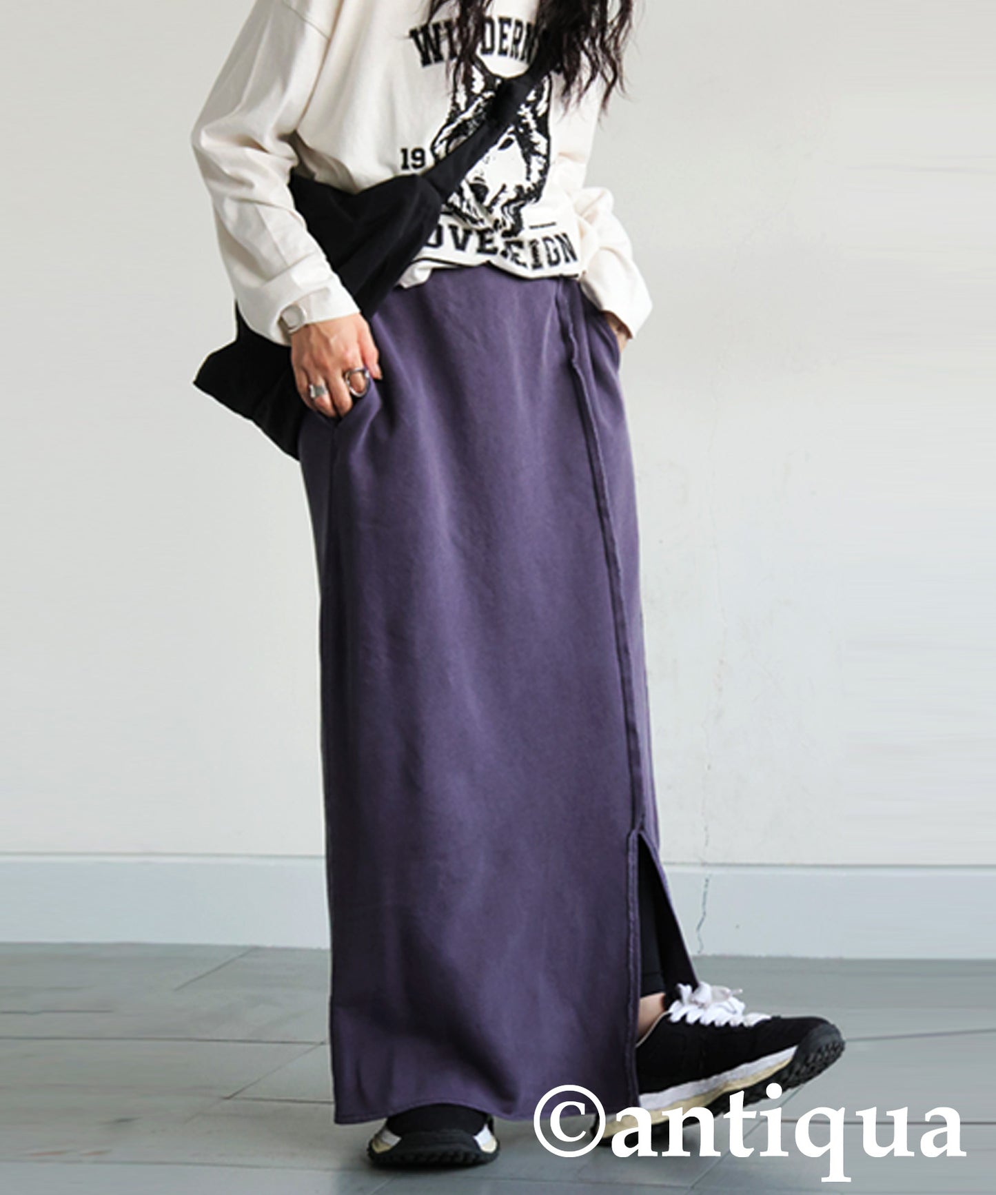 Pigment-Dyed Fleece Skirt Ladies