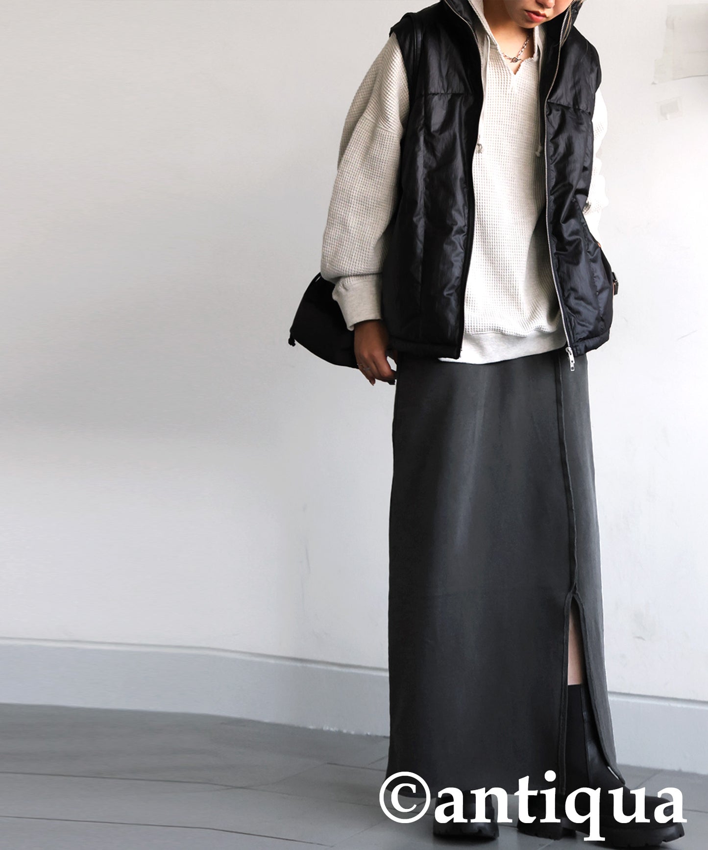 Pigment-Dyed Fleece Skirt Ladies