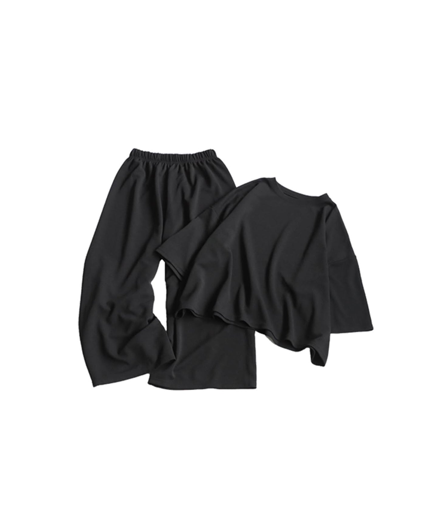 Quick-Drying Dolman Top And Wide-Leg Pants Set Ladies