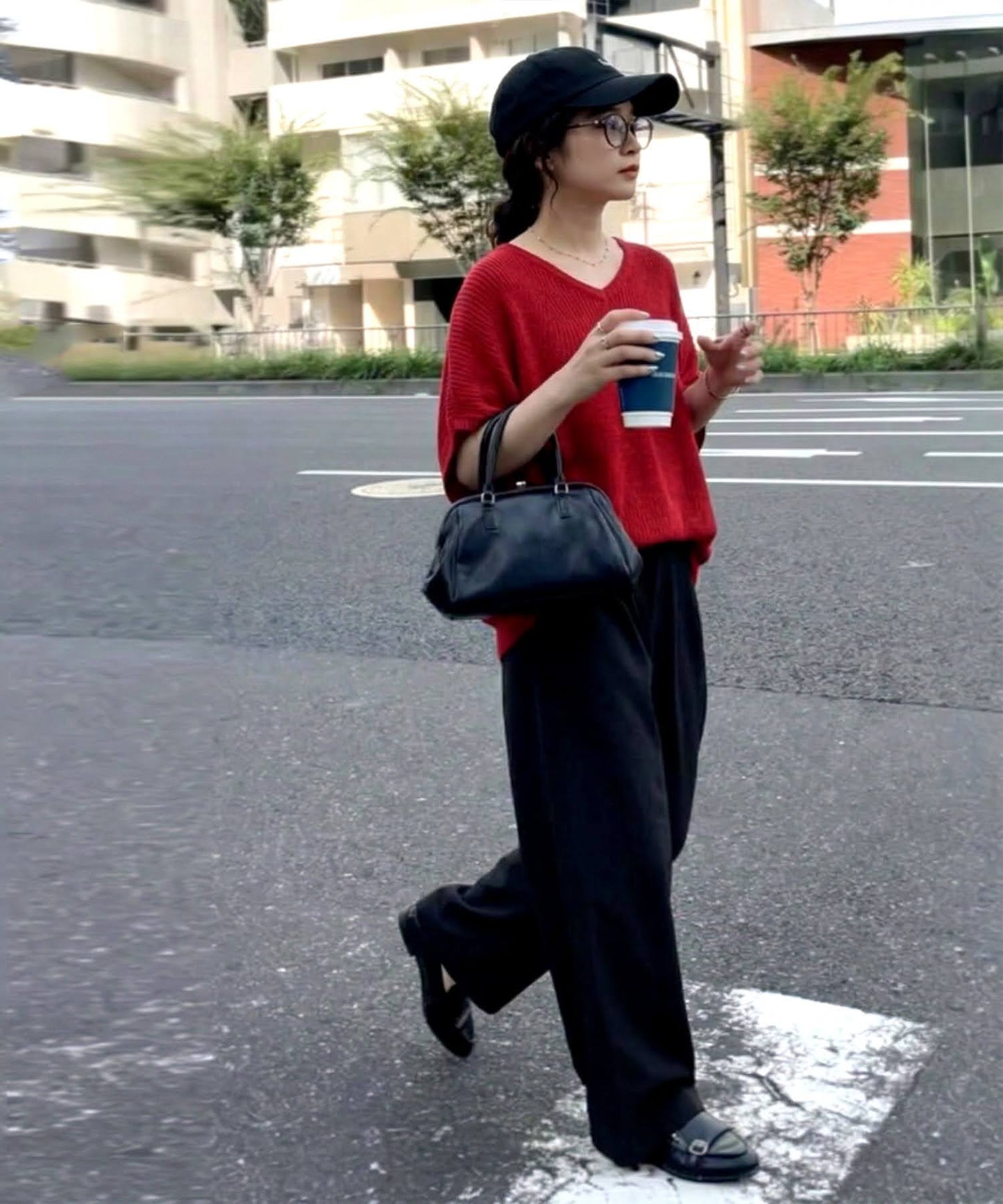 Quick-Drying Dolman Top And Wide-Leg Pants Set Ladies