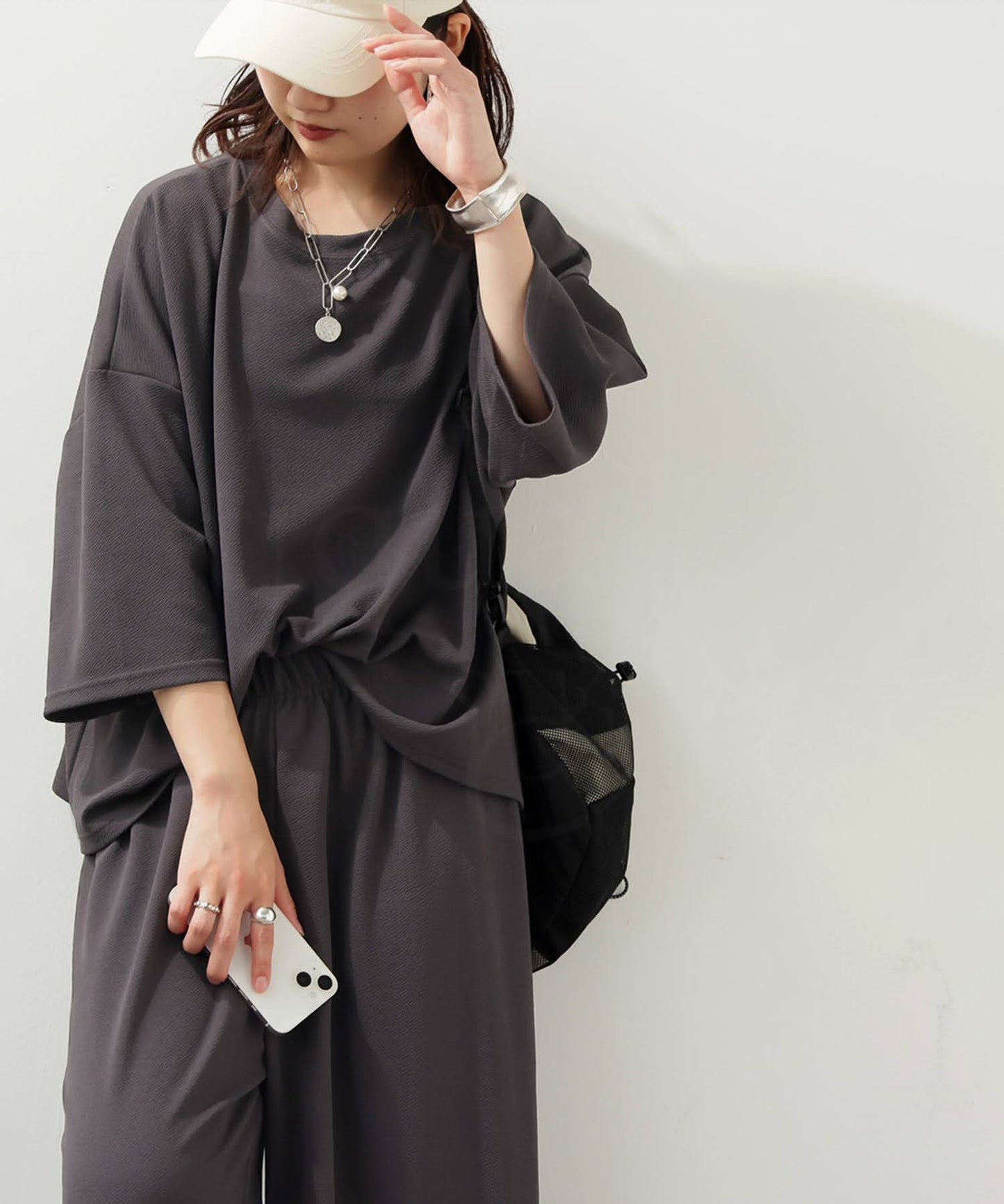 Quick-Drying Dolman Top And Wide-Leg Pants Set Ladies