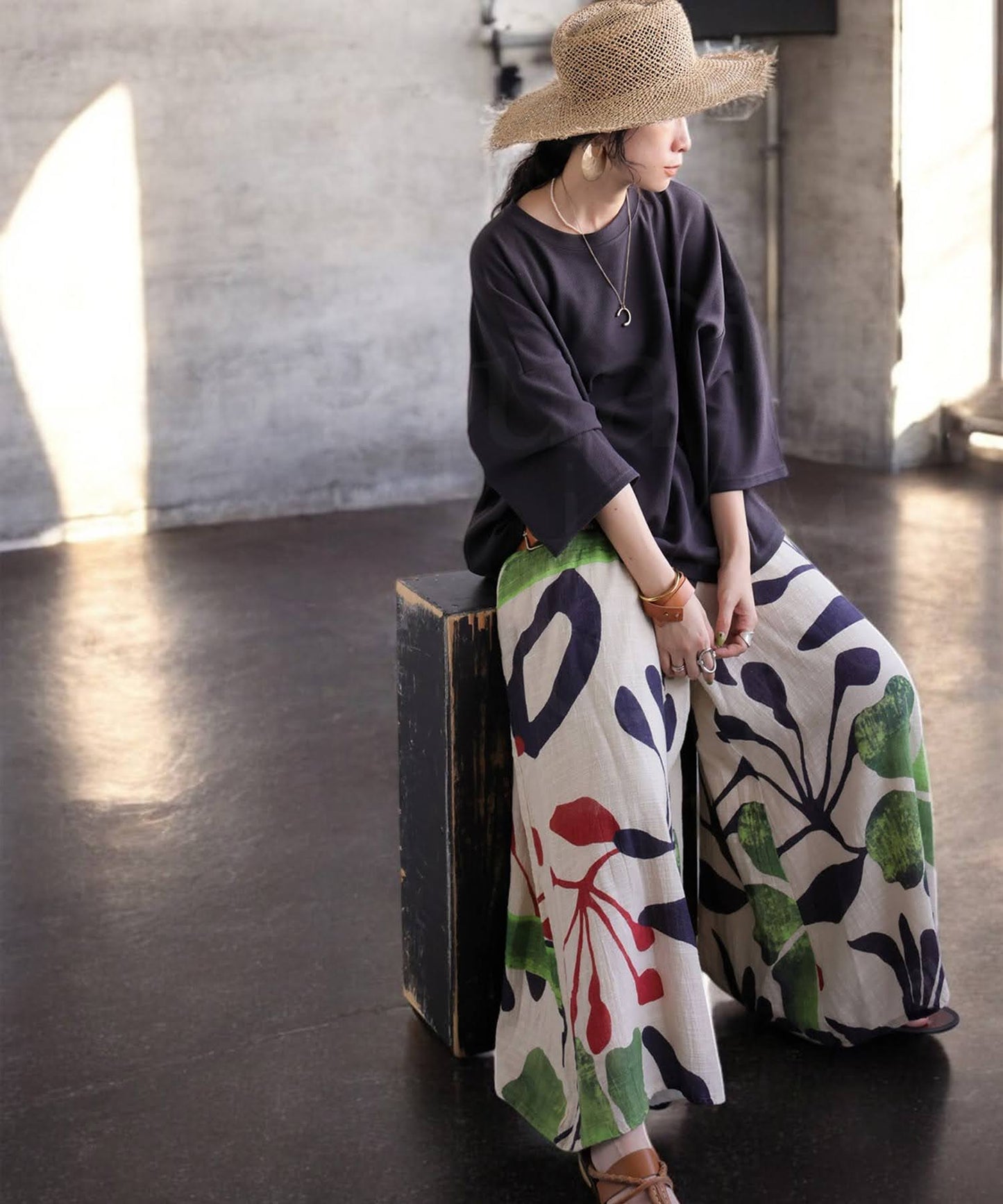 Quick-Drying Dolman Top And Wide-Leg Pants Set Ladies