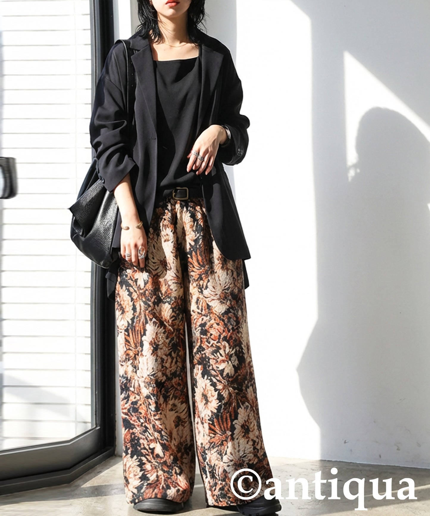 Diagonal Neck Long T-Shirt Ladies