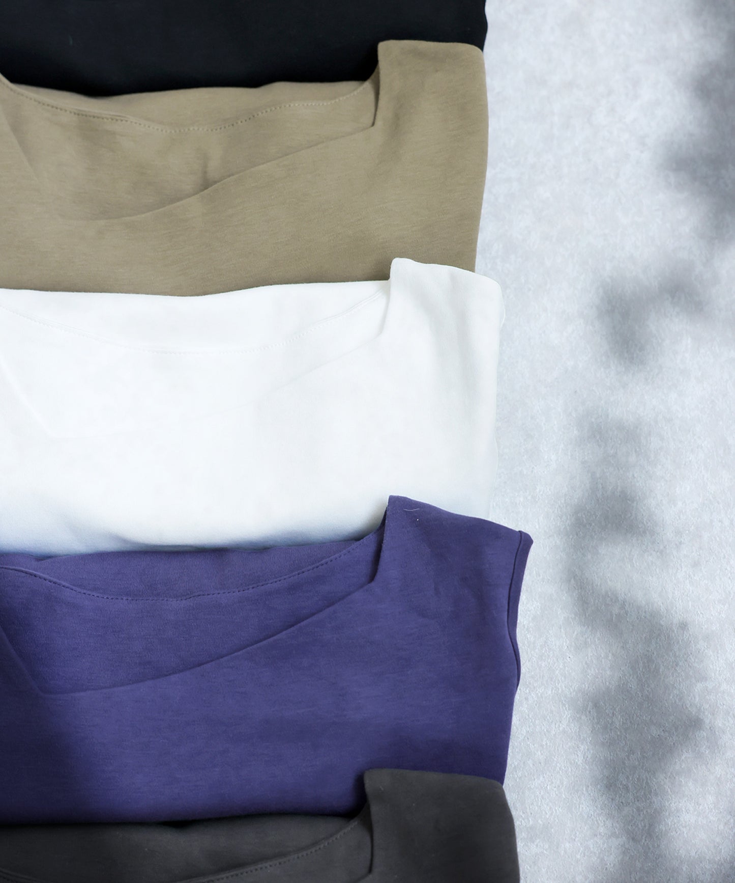 Diagonal Neck Long T-Shirt Ladies