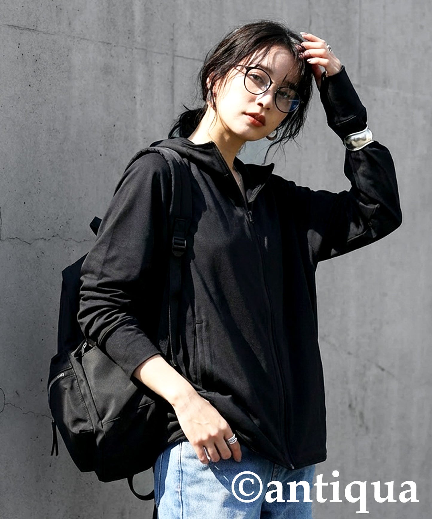 UV-Cut Hooded Rash Guard With Cooling Effect Ladies