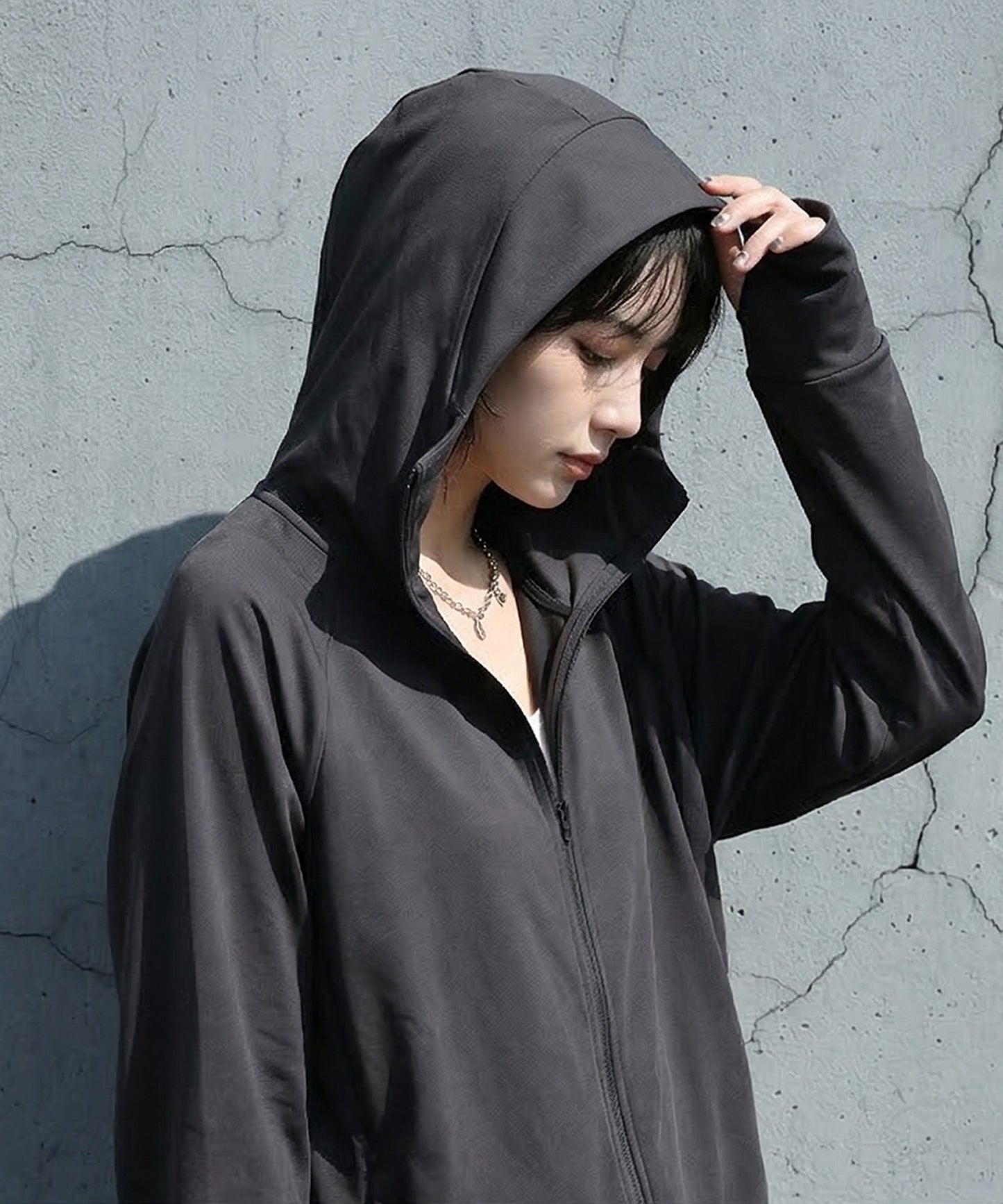 UV-Cut Hooded Rash Guard With Cooling Effect Ladies