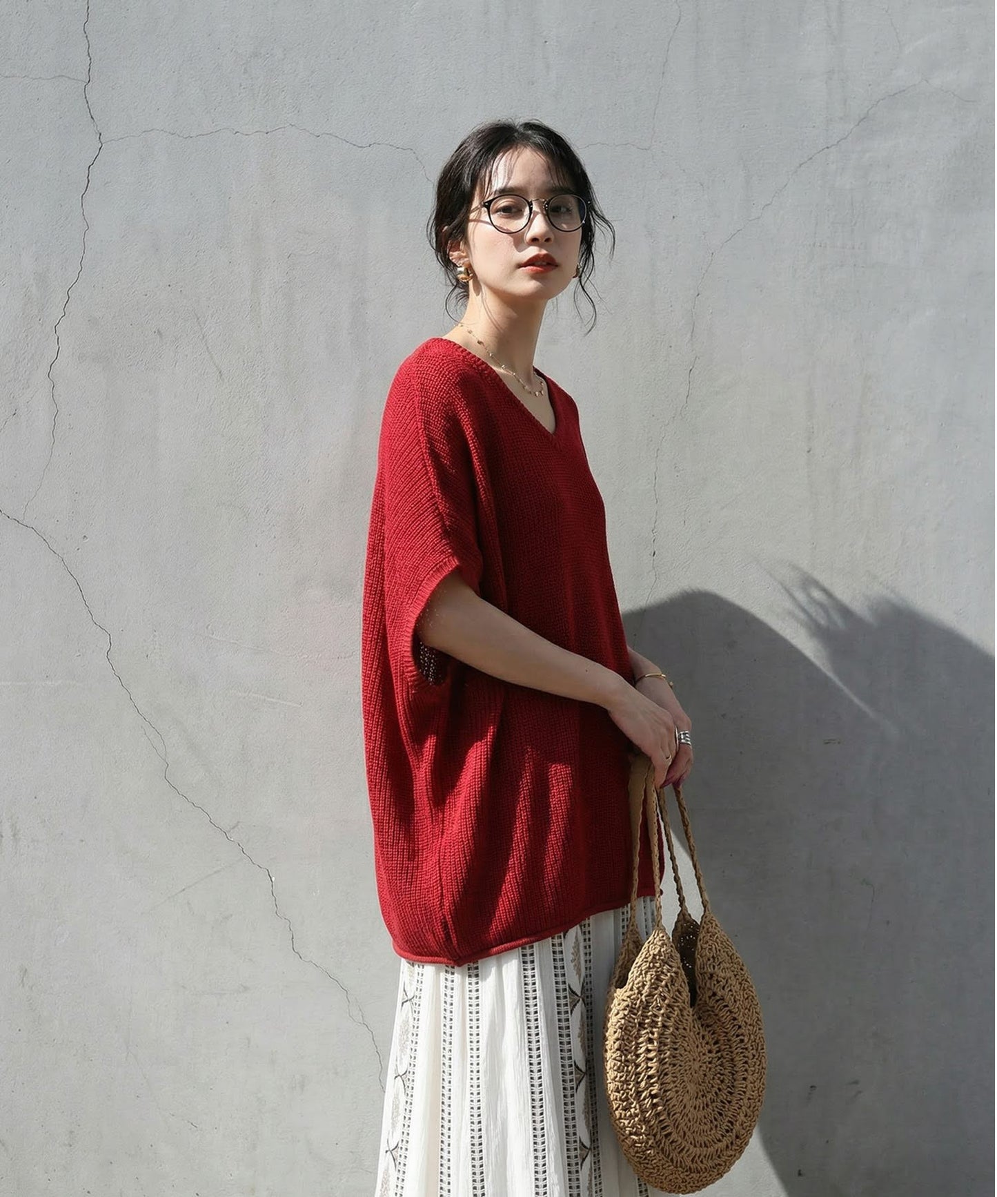 Linen-Touch Ribbed Summer Knit Ladies