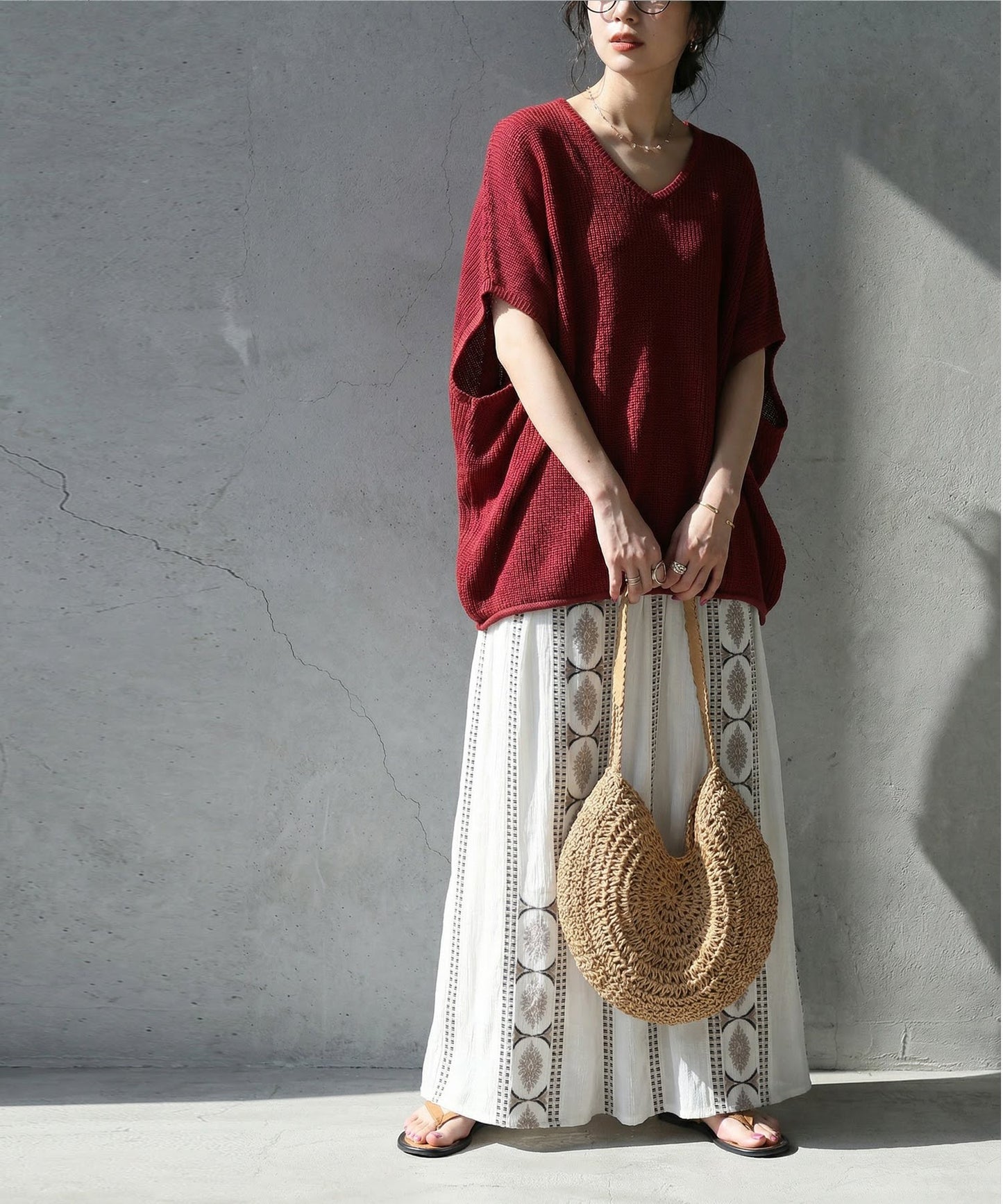 Linen-Touch Ribbed Summer Knit Ladies