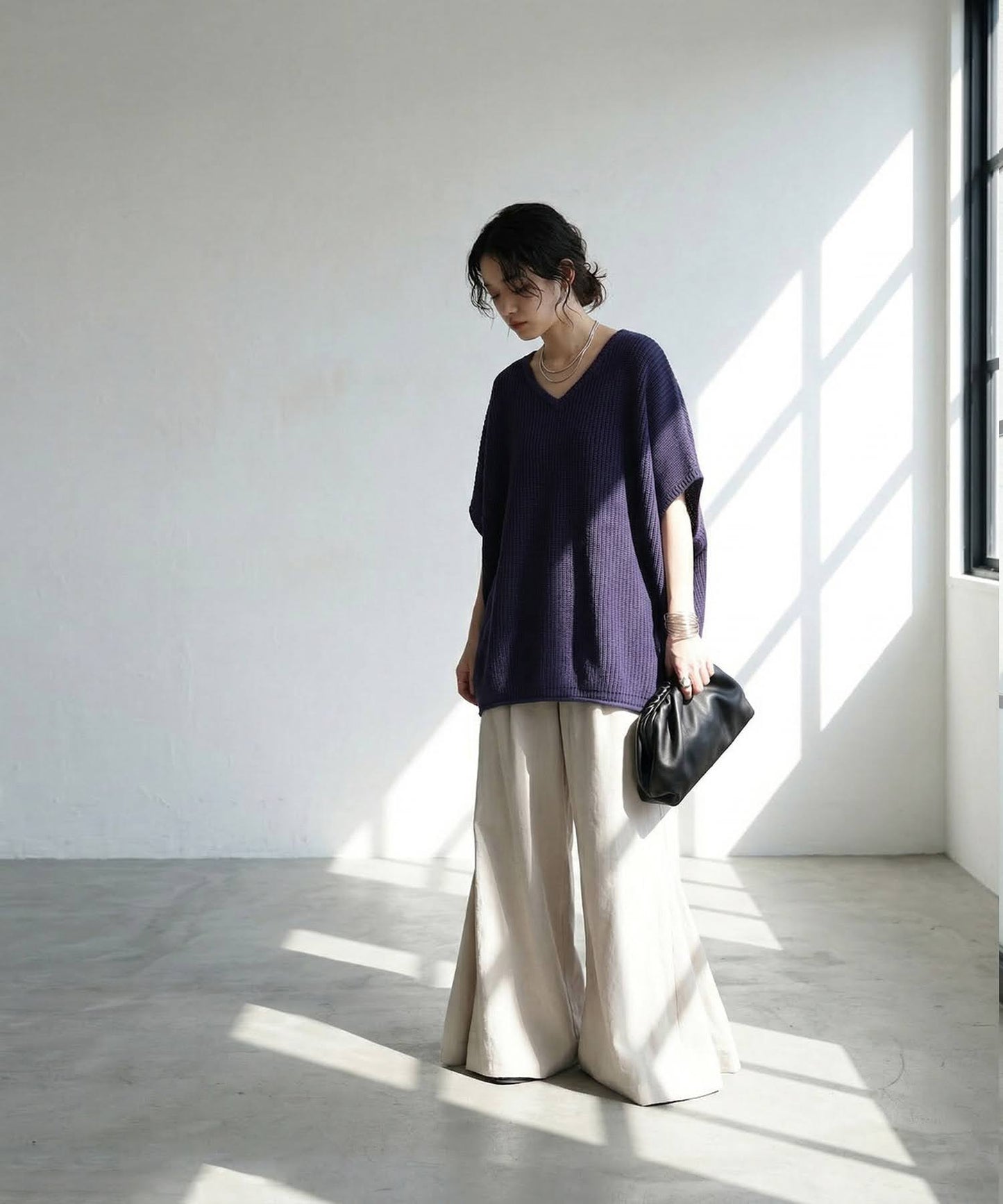 Linen-Touch Ribbed Summer Knit Ladies