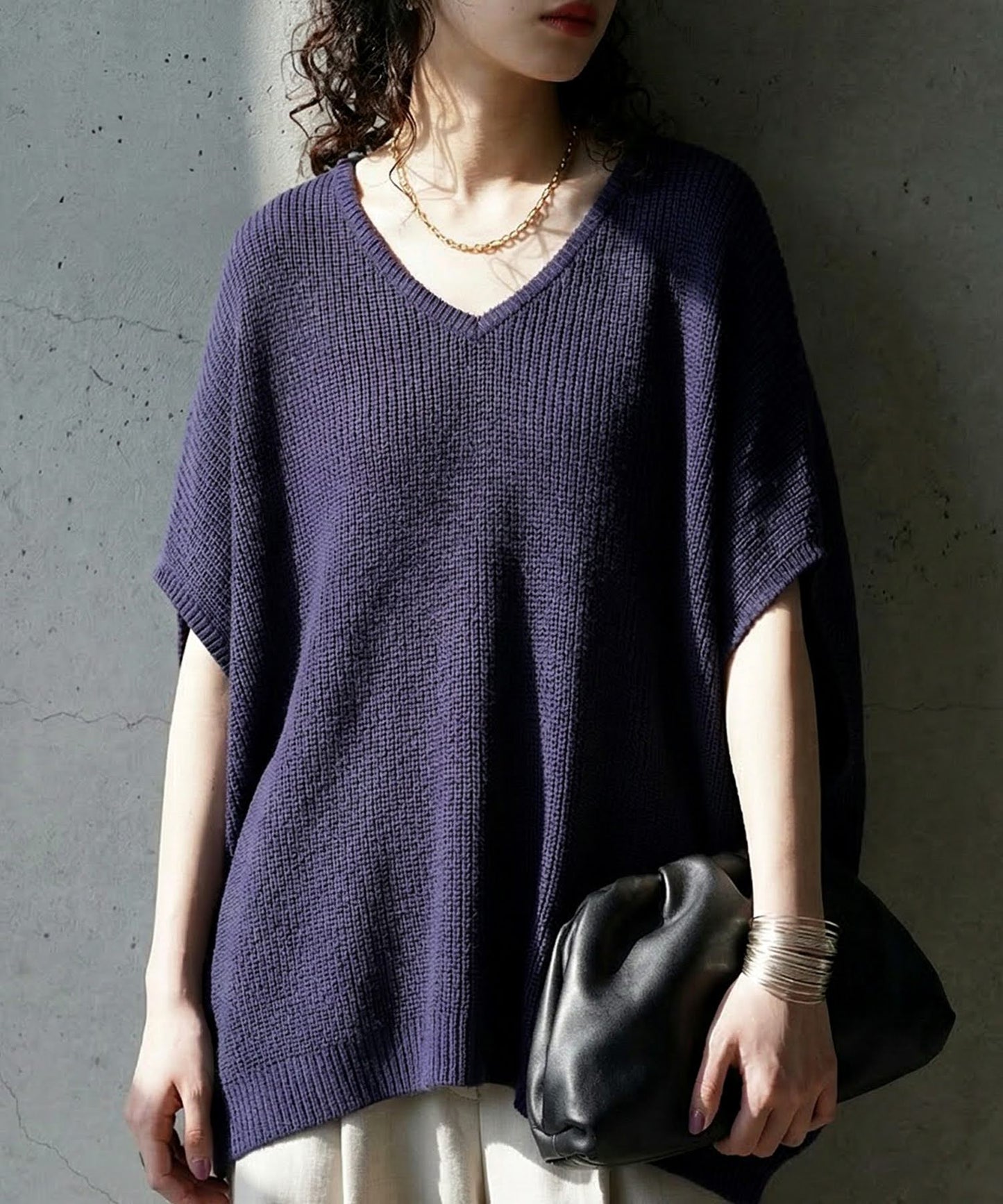 Linen-Touch Ribbed Summer Knit Ladies