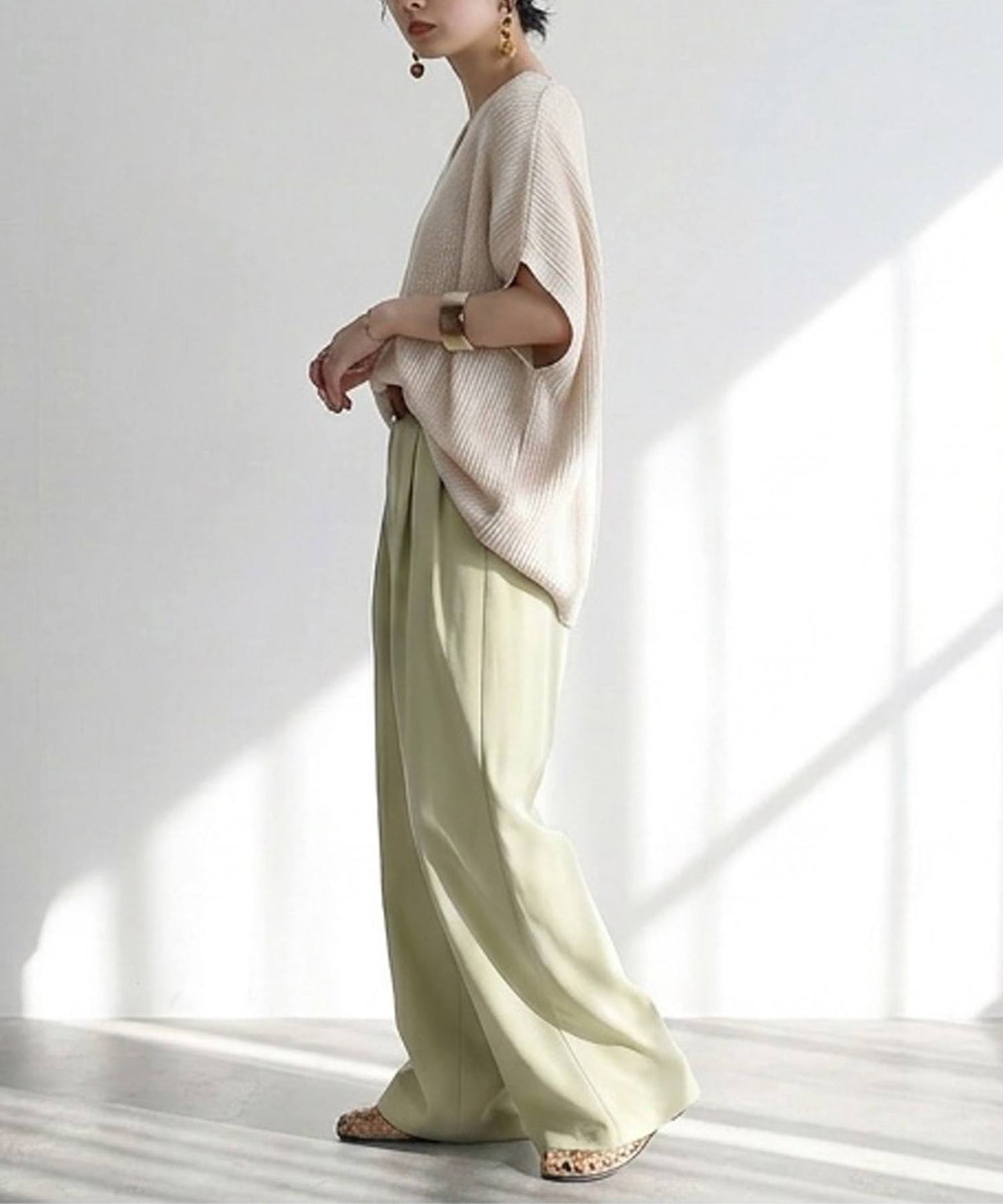Linen-Touch Ribbed Summer Knit Ladies
