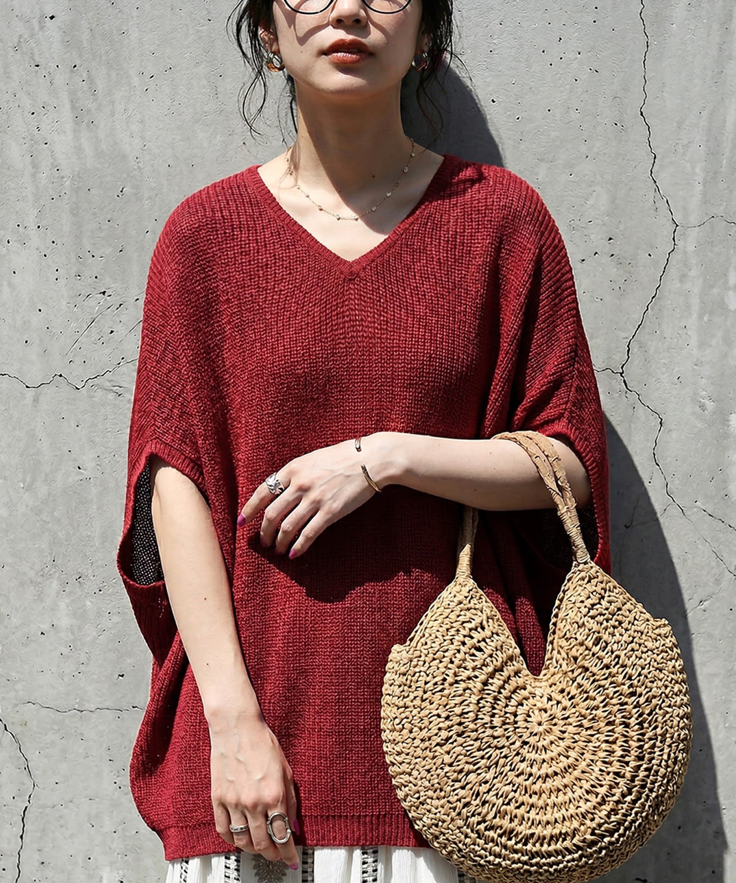 Linen-Touch Ribbed Summer Knit Ladies