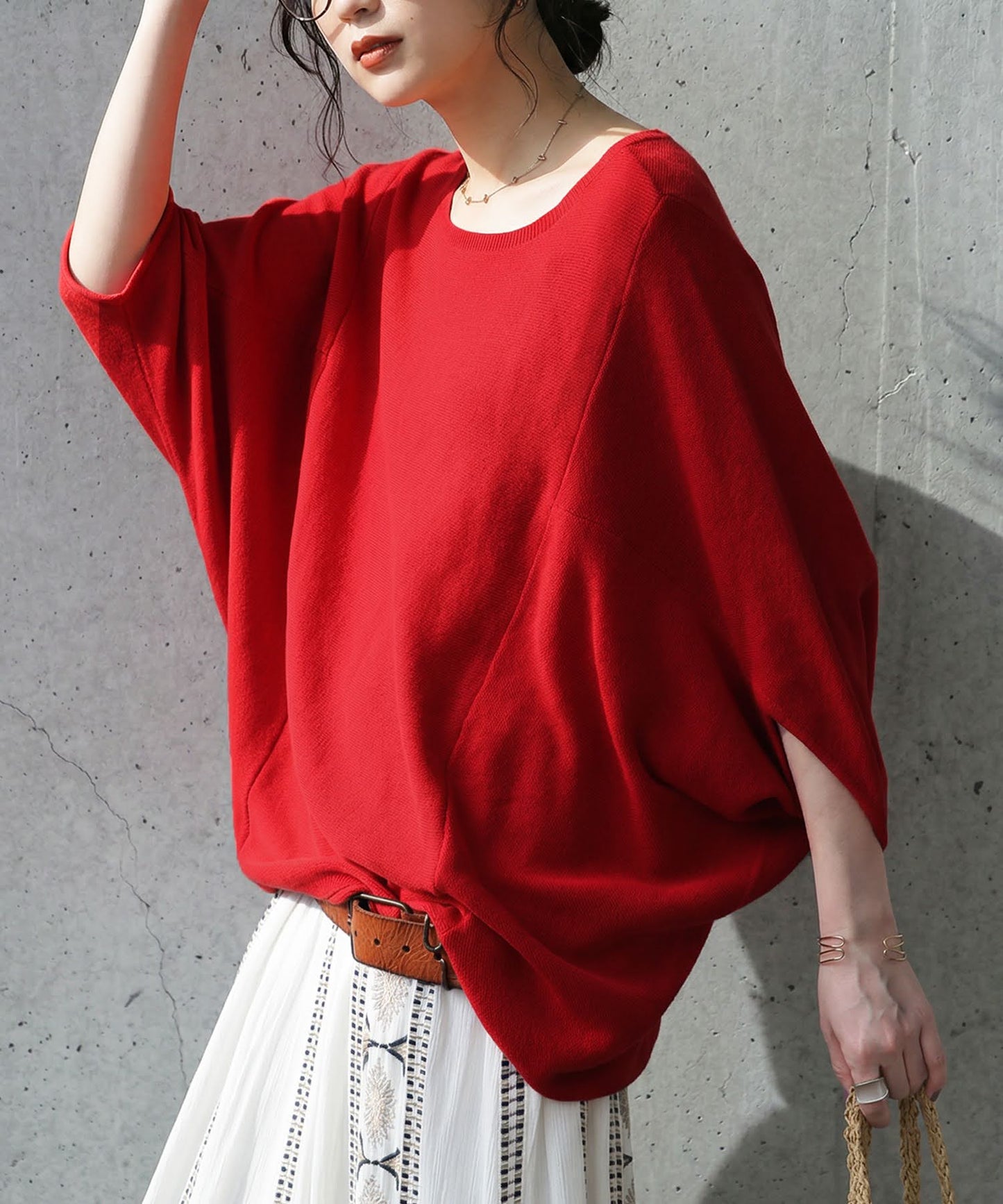 Garter Stitch Dolman Knit Ladies