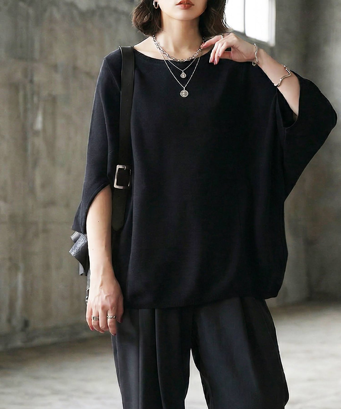 Garter Stitch Dolman Knit Ladies