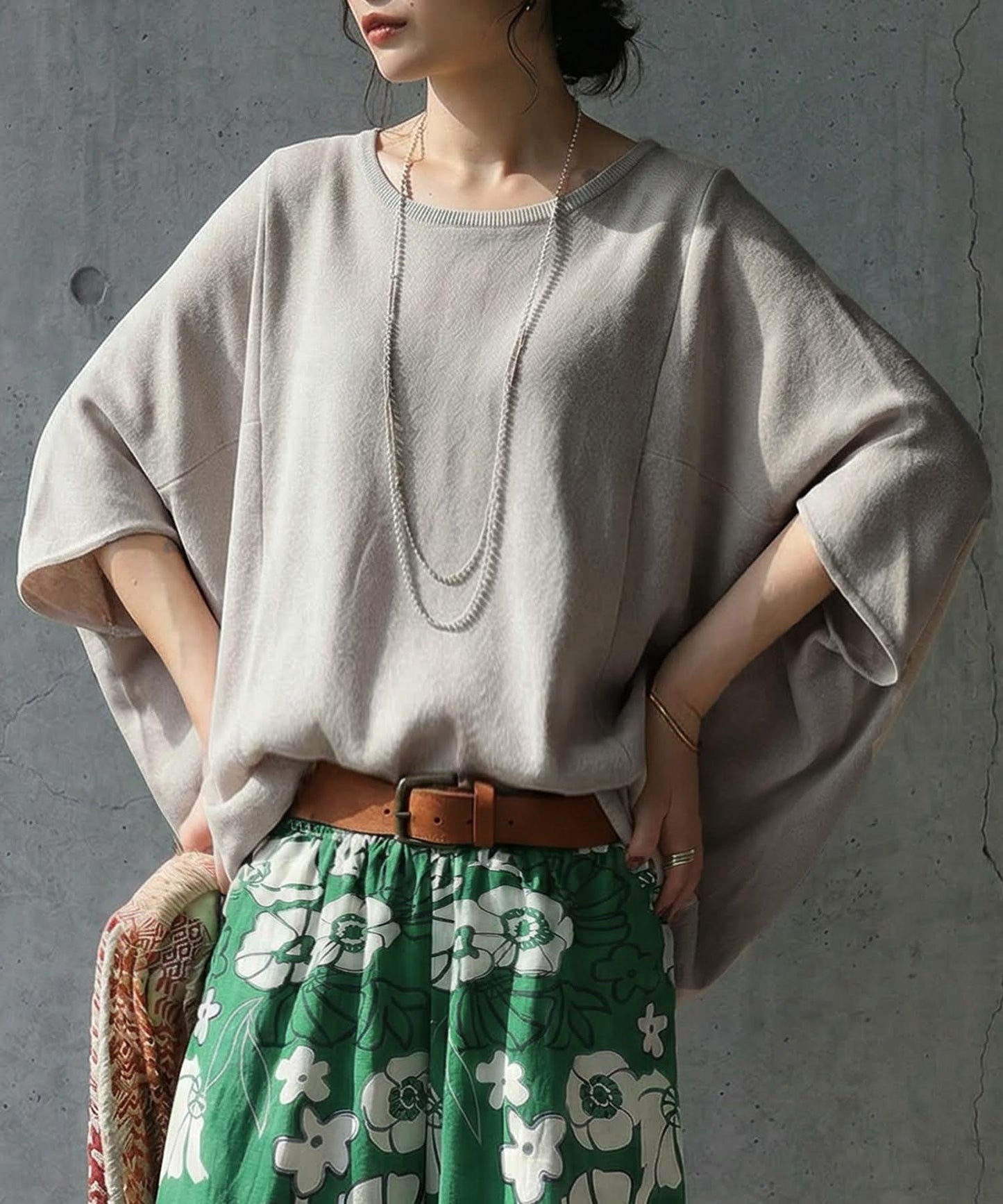 Garter Stitch Dolman Knit Ladies