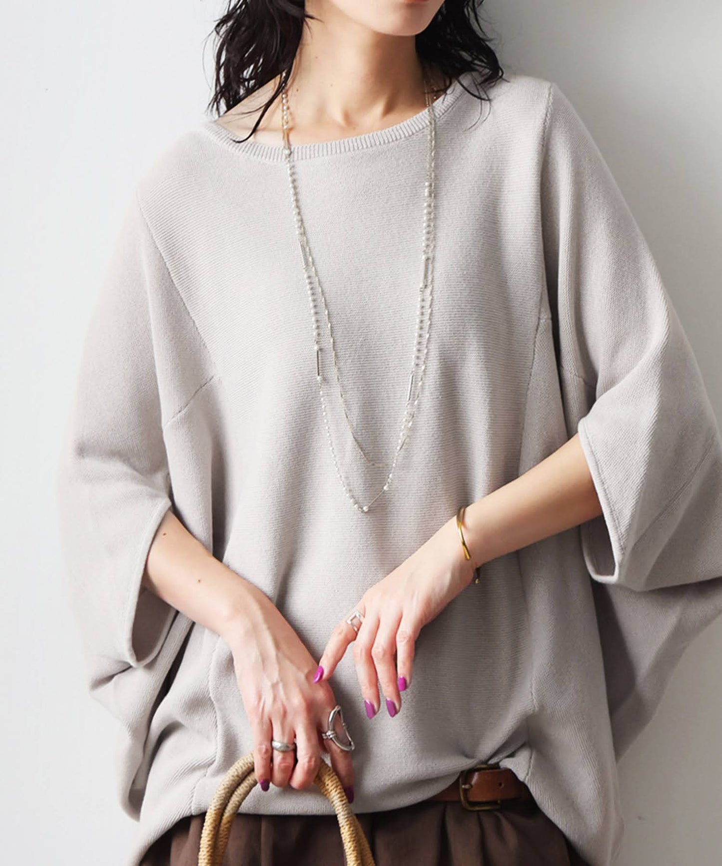 Garter Stitch Dolman Knit Ladies