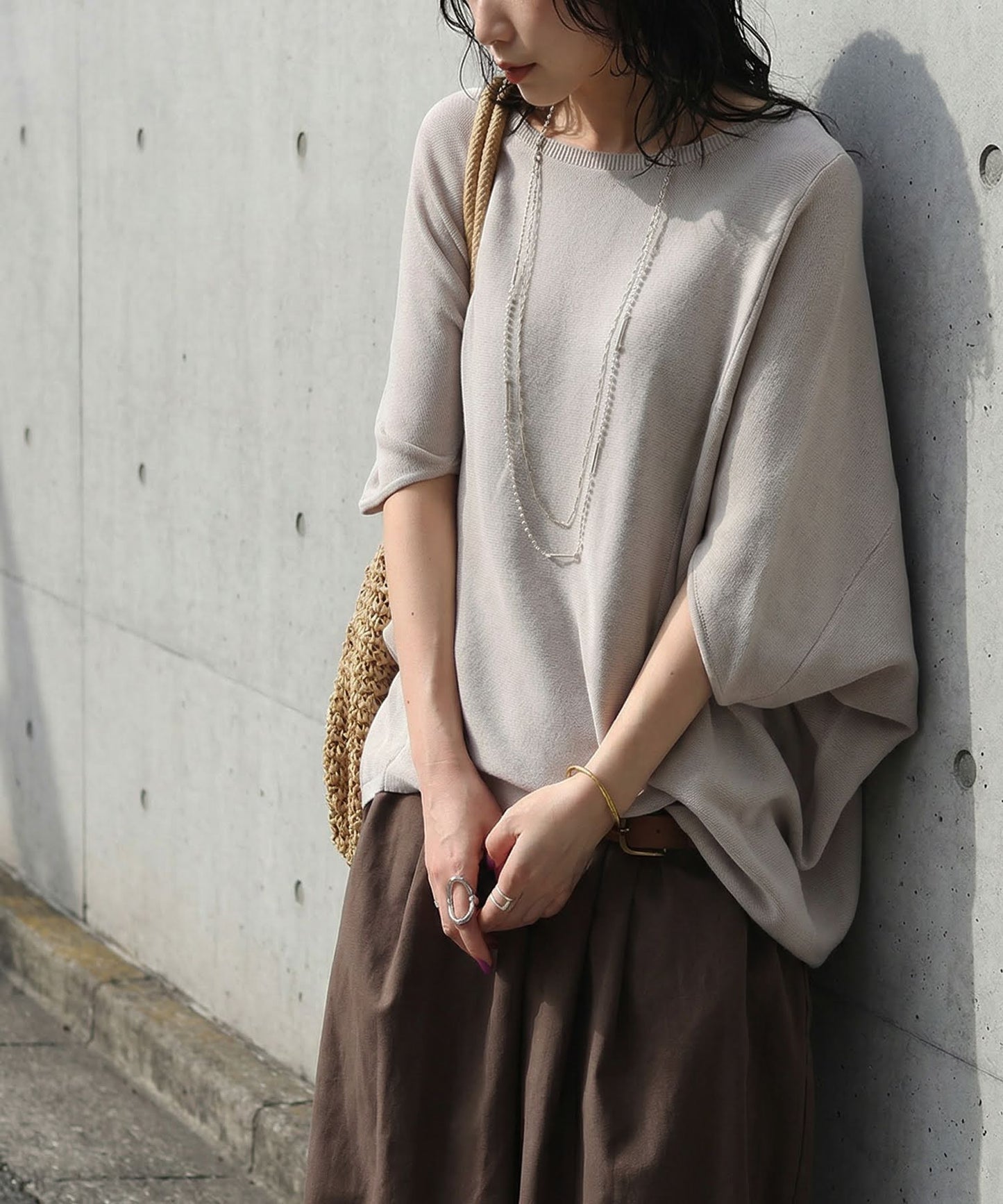 Garter Stitch Dolman Knit Ladies