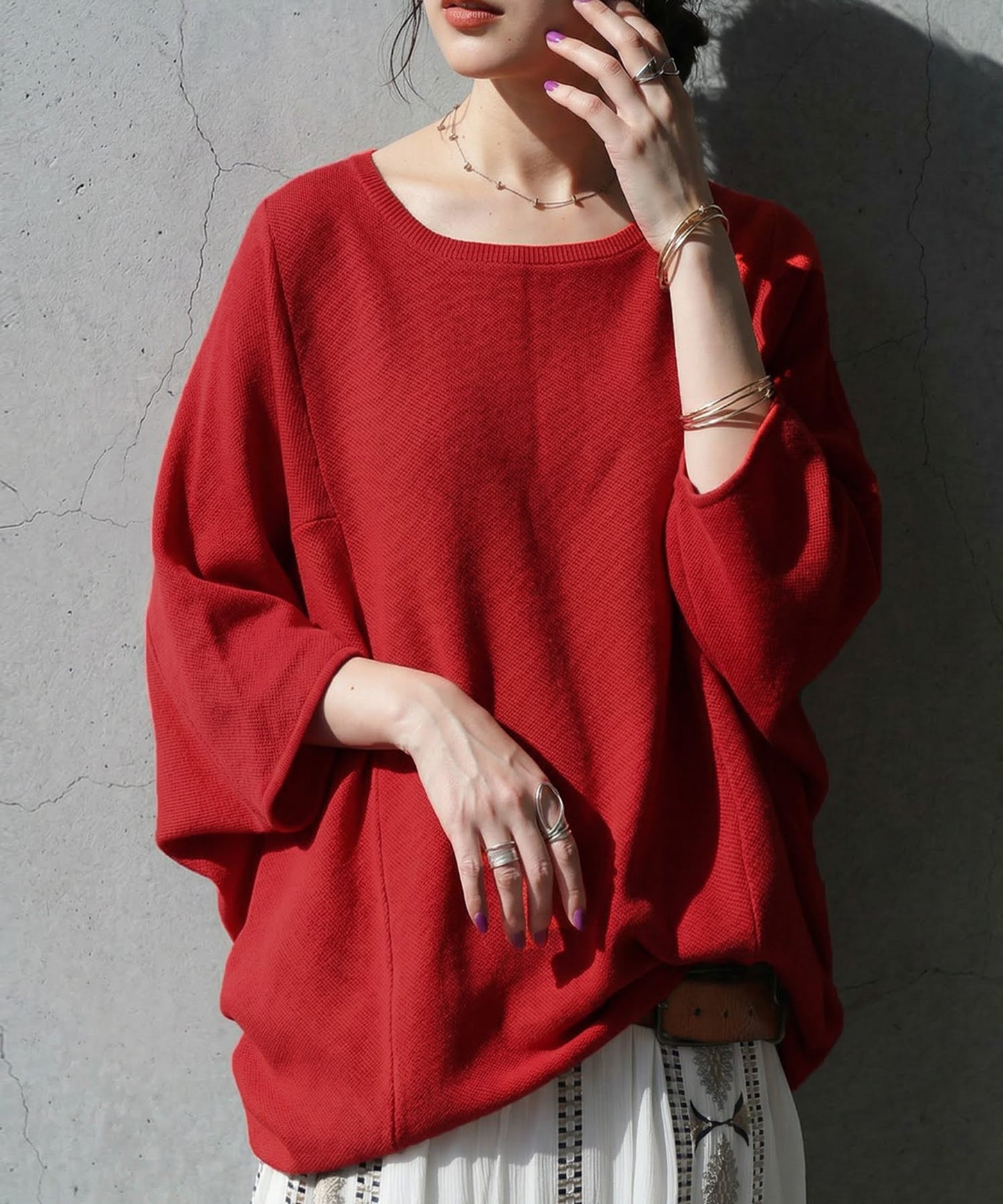 Garter Stitch Dolman Knit Ladies