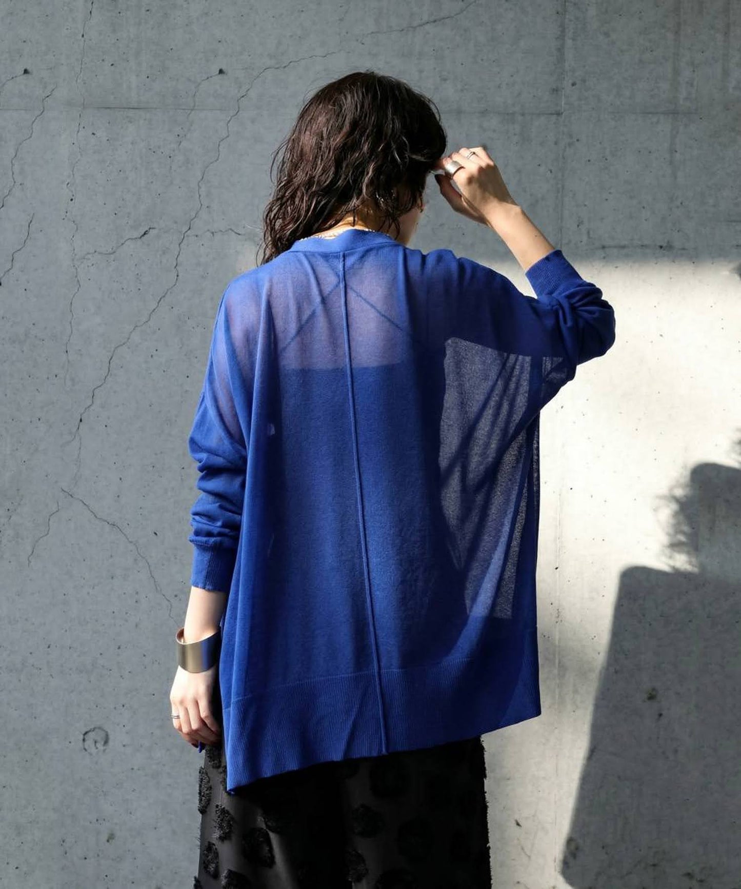 Sheer V-Neck Cardigan Ladies