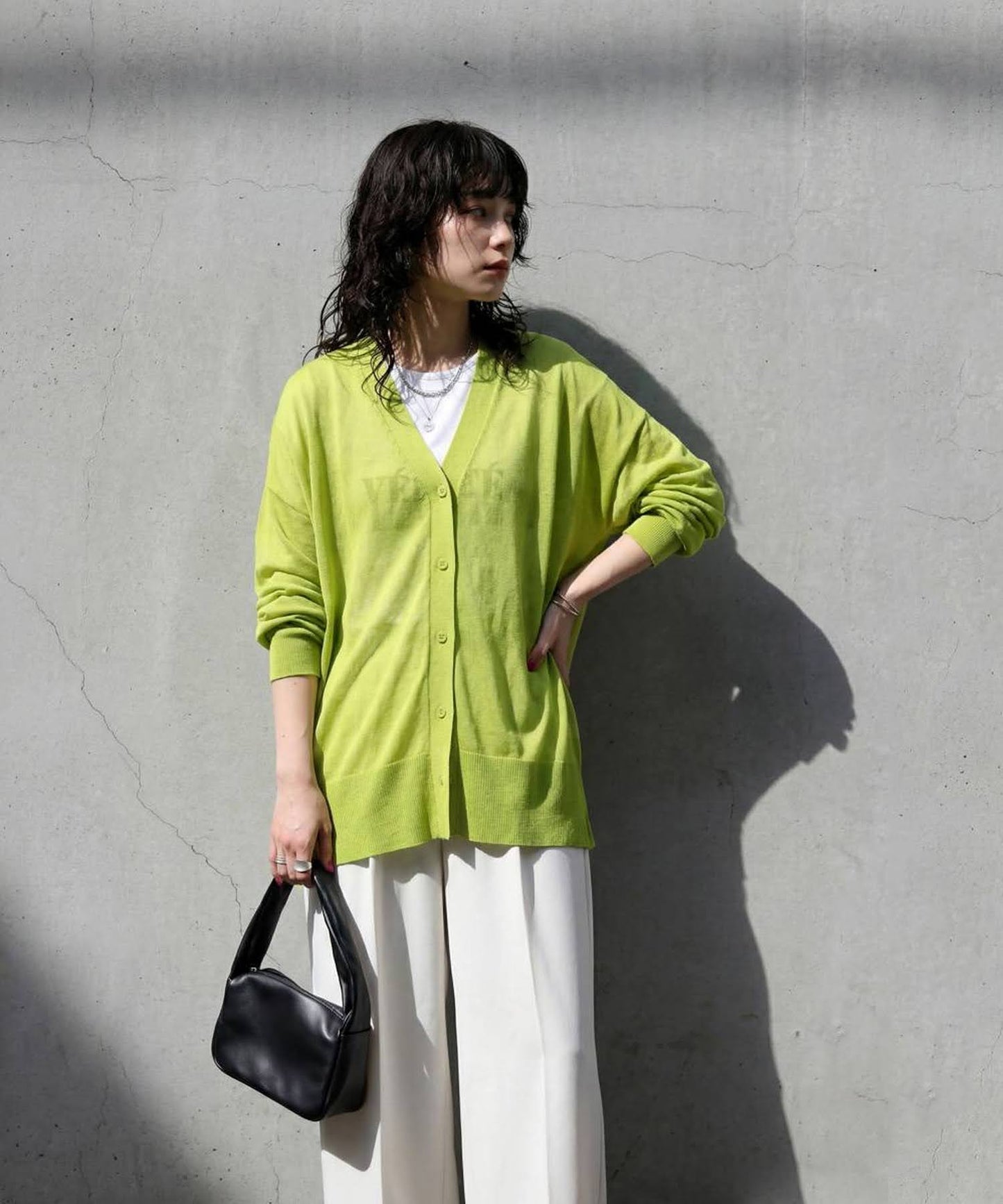 Sheer V-Neck Cardigan Ladies