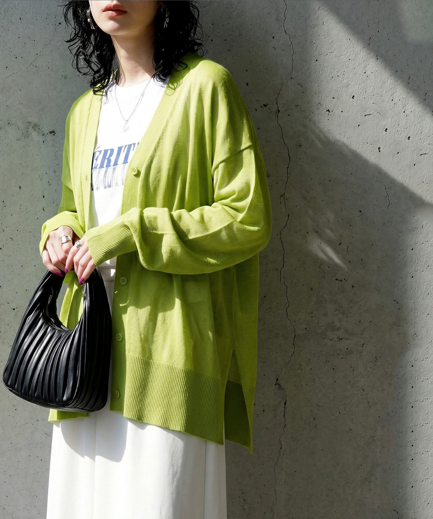 Sheer V-Neck Cardigan Ladies