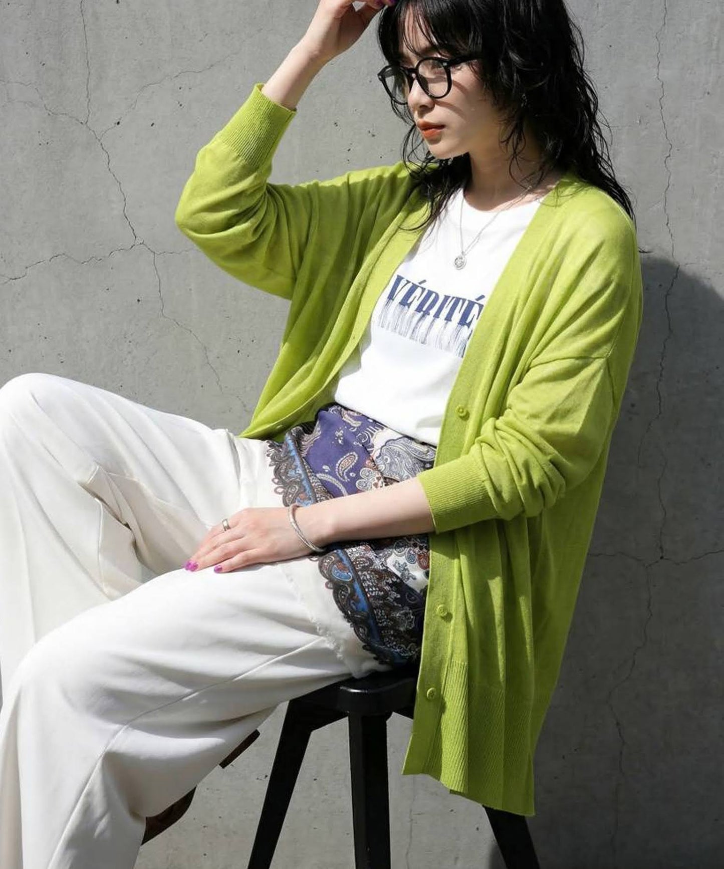 Sheer V-Neck Cardigan Ladies