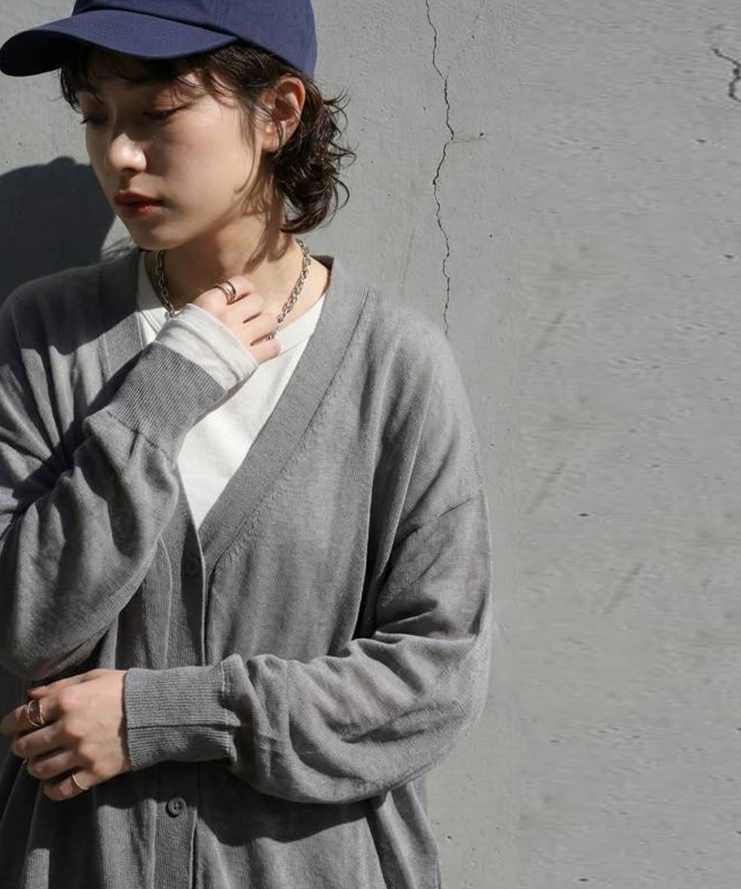 Sheer V-Neck Cardigan Ladies