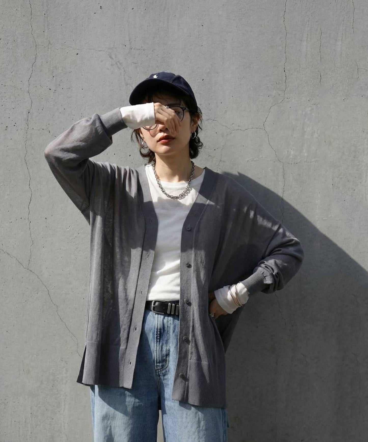 Sheer V-Neck Cardigan Ladies