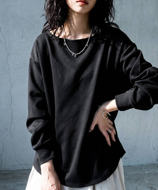 Long Sleeve Boat Neck Top Ladies