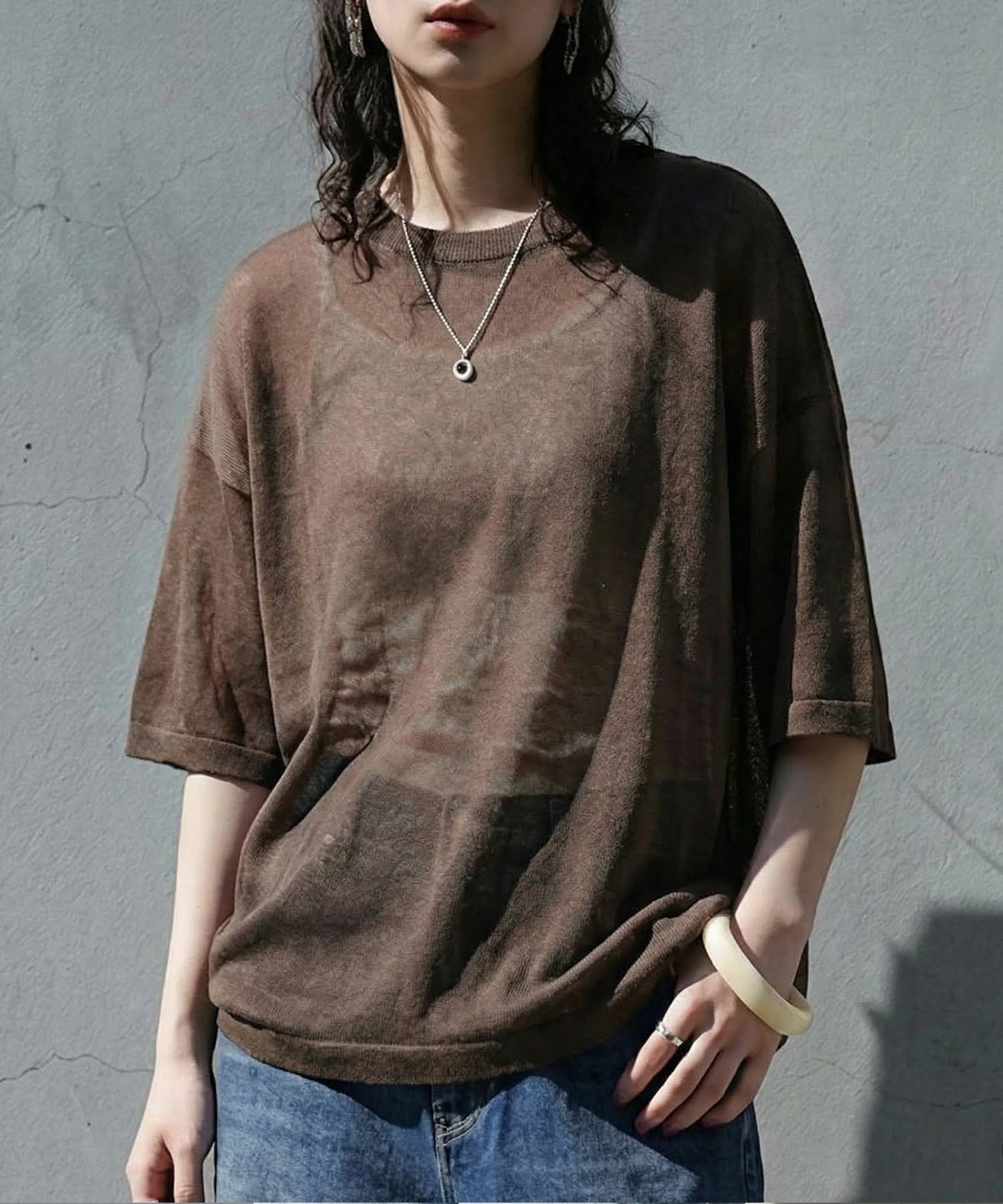 Sheer Knit Tops Ladies