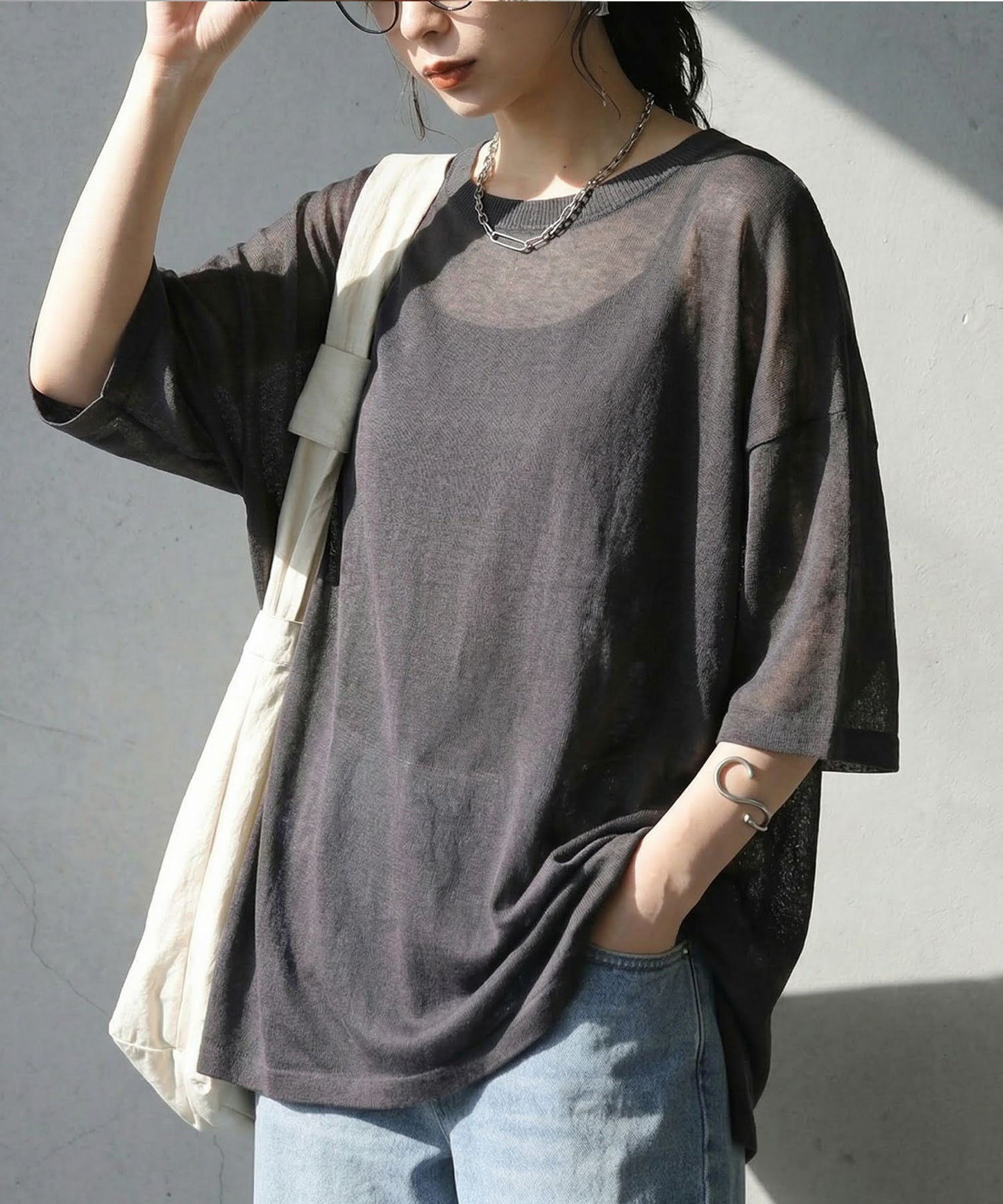 Sheer Knit Tops Ladies