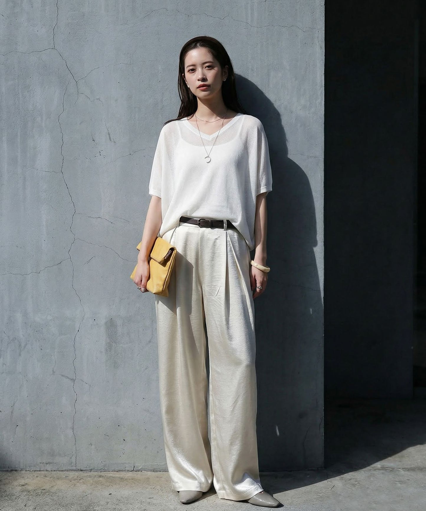 V-Neck Boat Neck Sheer Dolman Knit Ladies