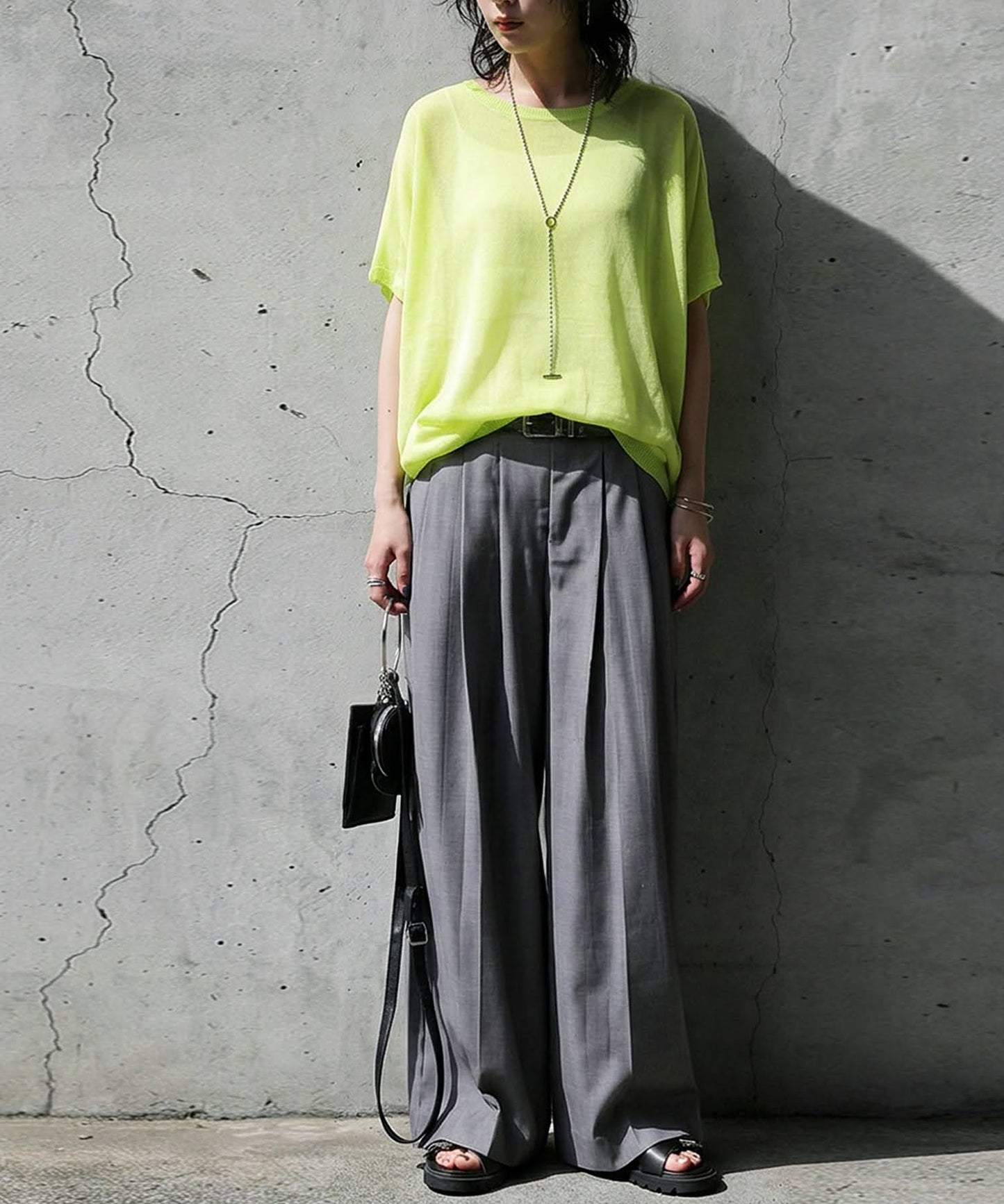 V-Neck Boat Neck Sheer Dolman Knit Ladies