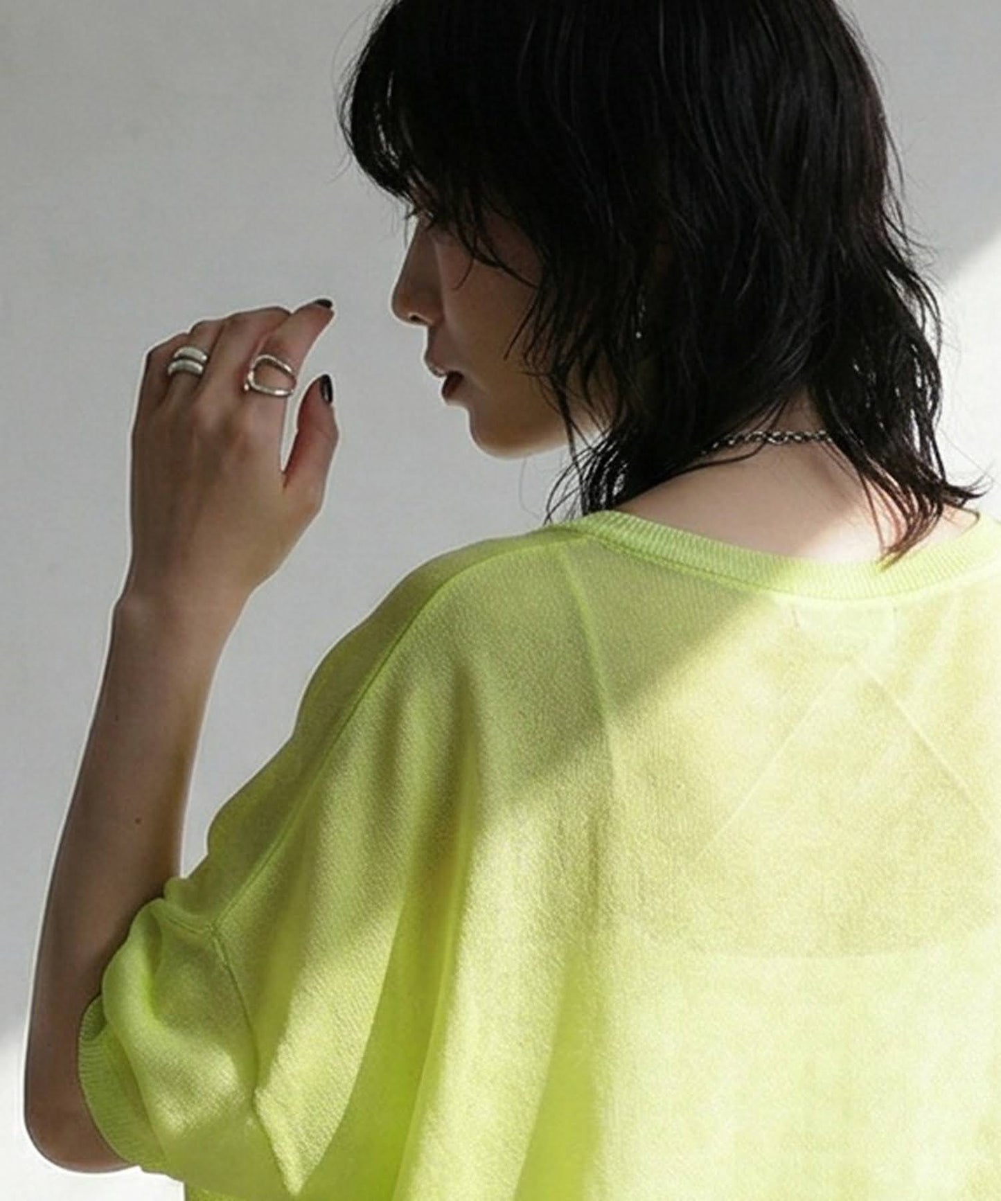 V-Neck Boat Neck Sheer Dolman Knit Ladies