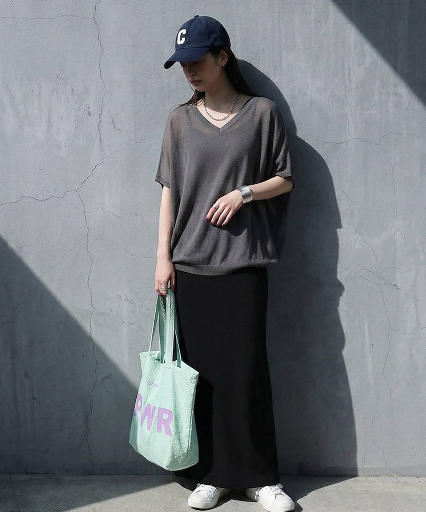 V-Neck Boat Neck Sheer Dolman Knit Ladies