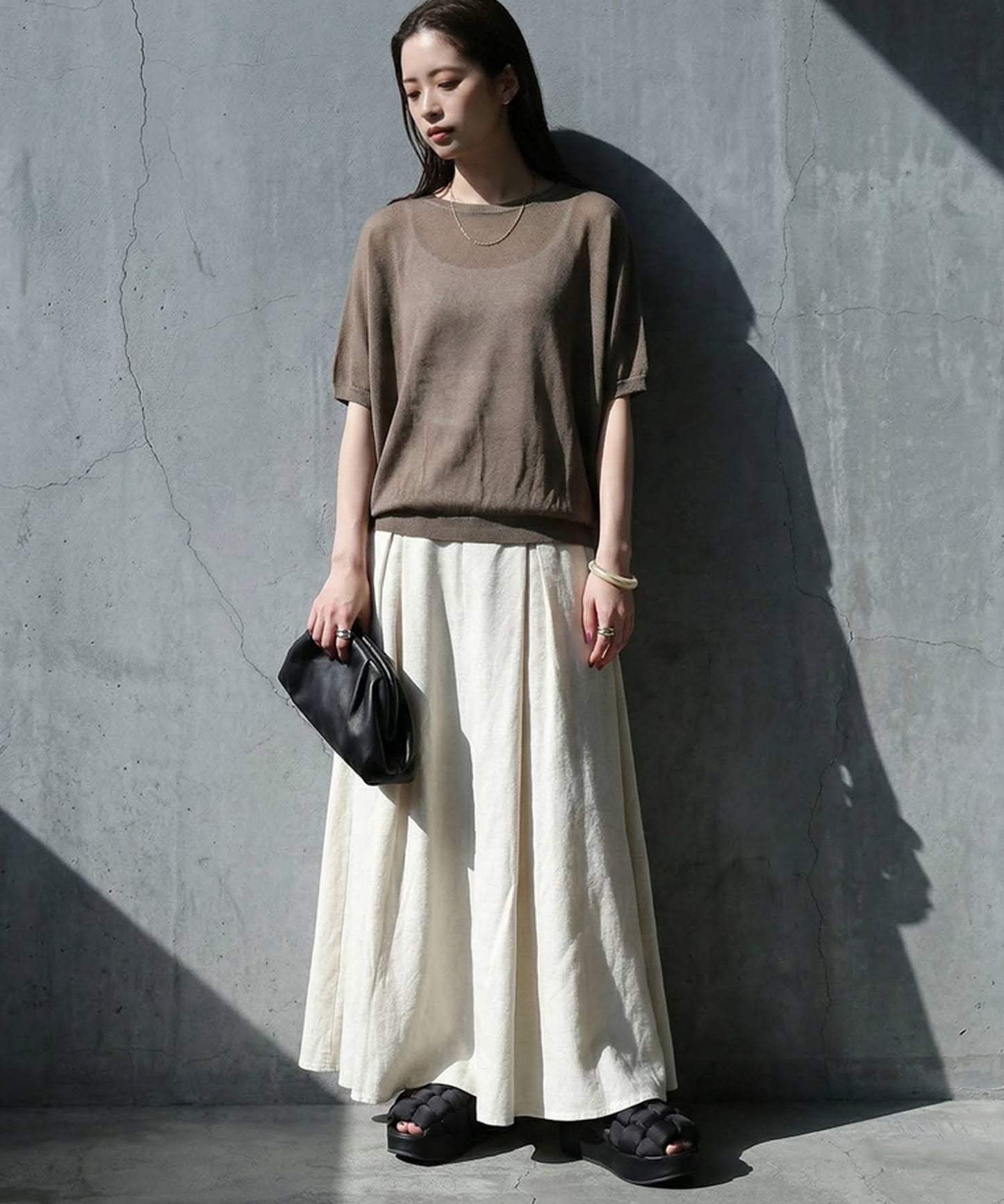 V-Neck Boat Neck Sheer Dolman Knit Ladies