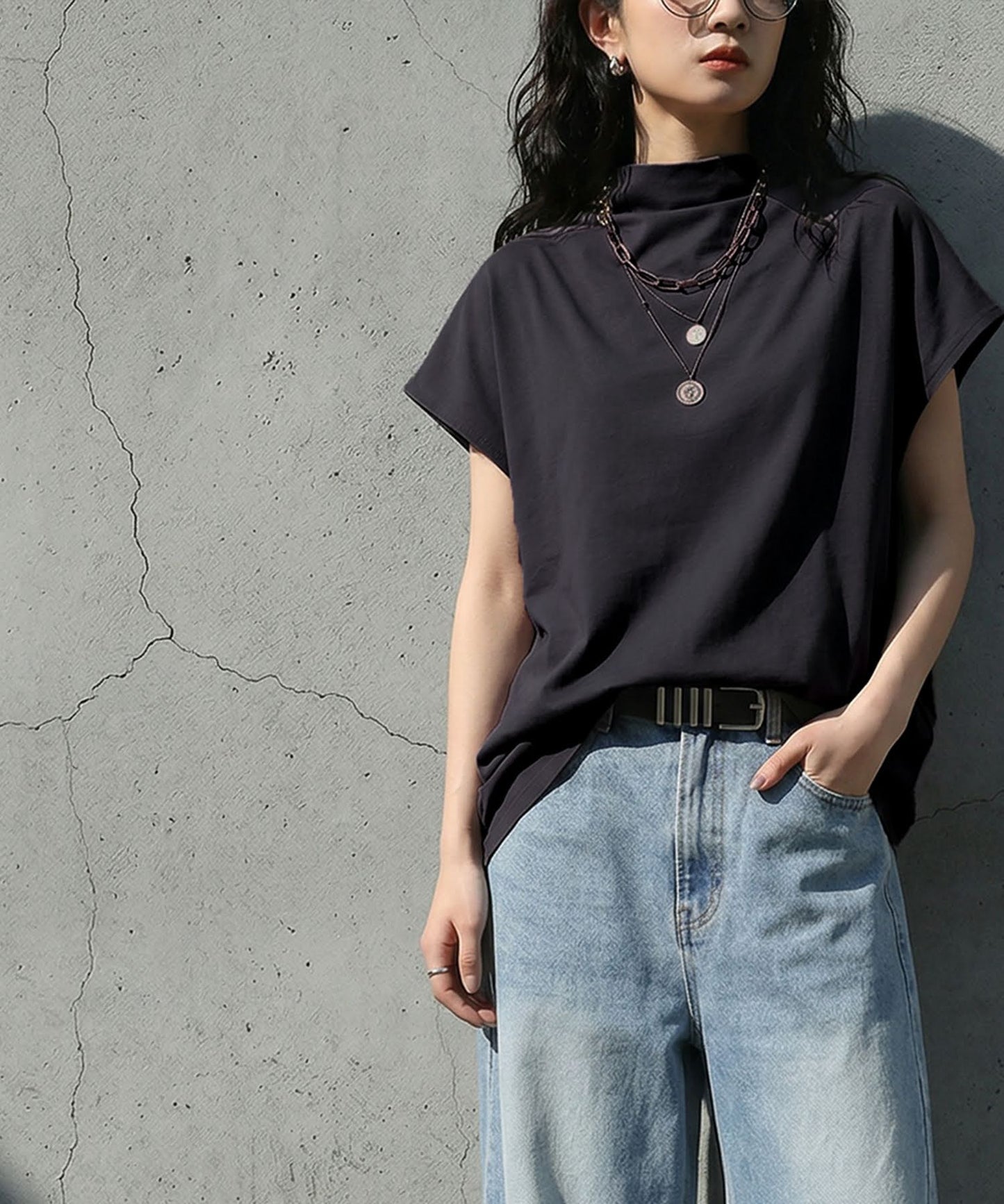 100% Cotton Sweat-Proof High Neck Top Ladies