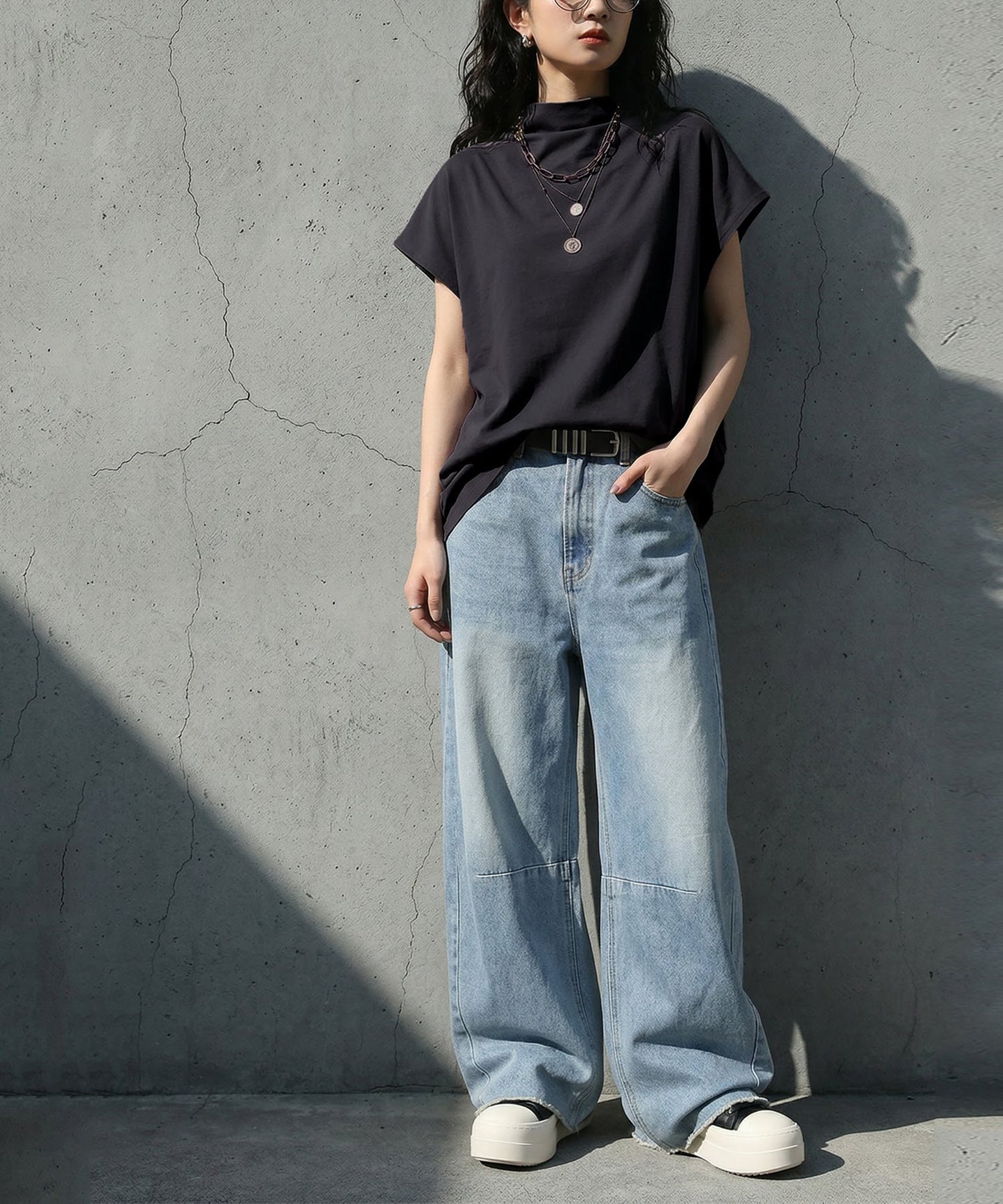 100% Cotton Sweat-Proof High Neck Top Ladies