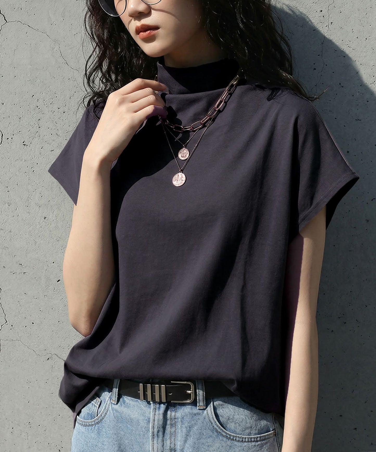 100% Cotton Sweat-Proof High Neck Top Ladies