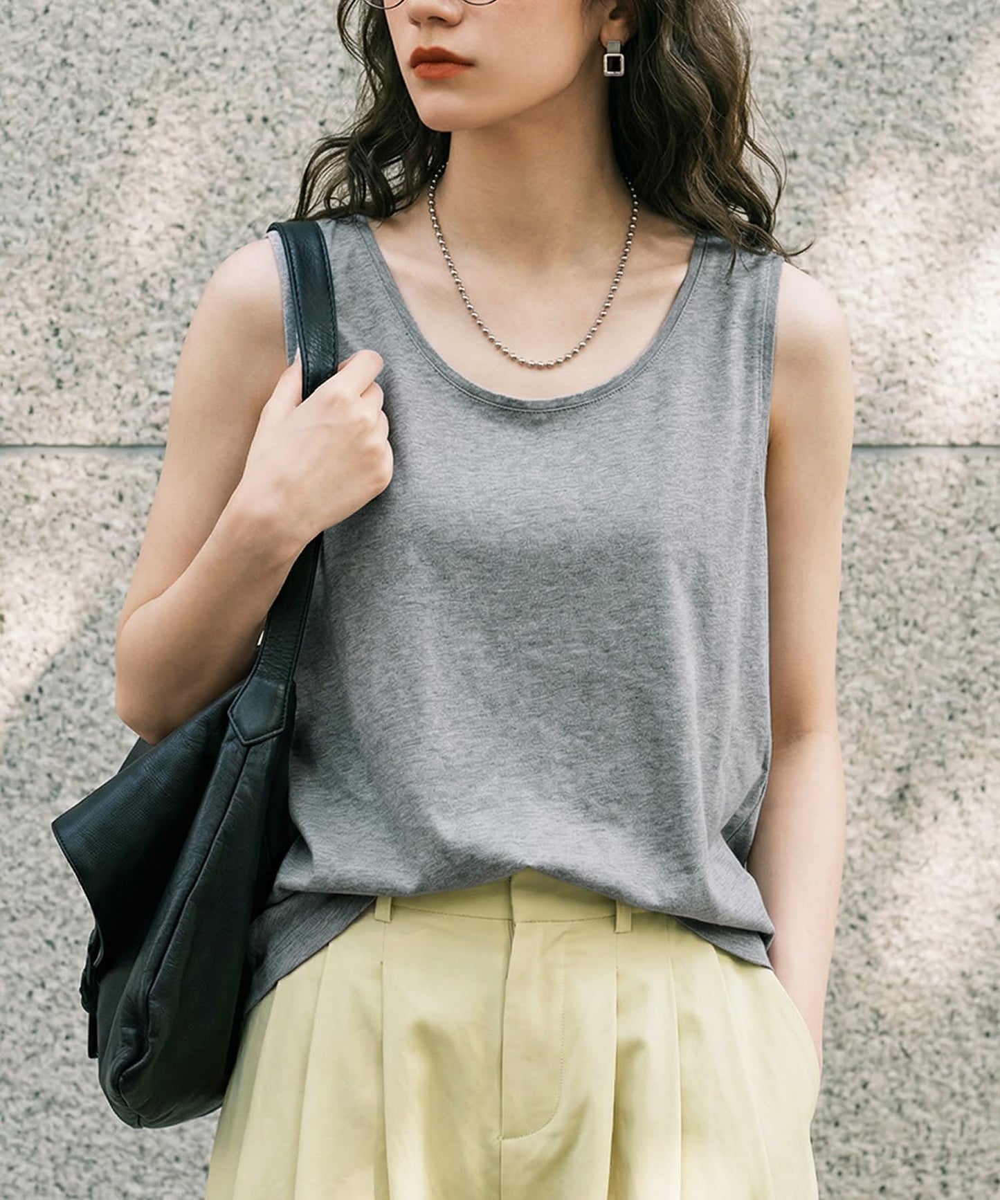100% Cotton, Sweat Stain Resistant, Plain U-Neck Tank Top Ladies