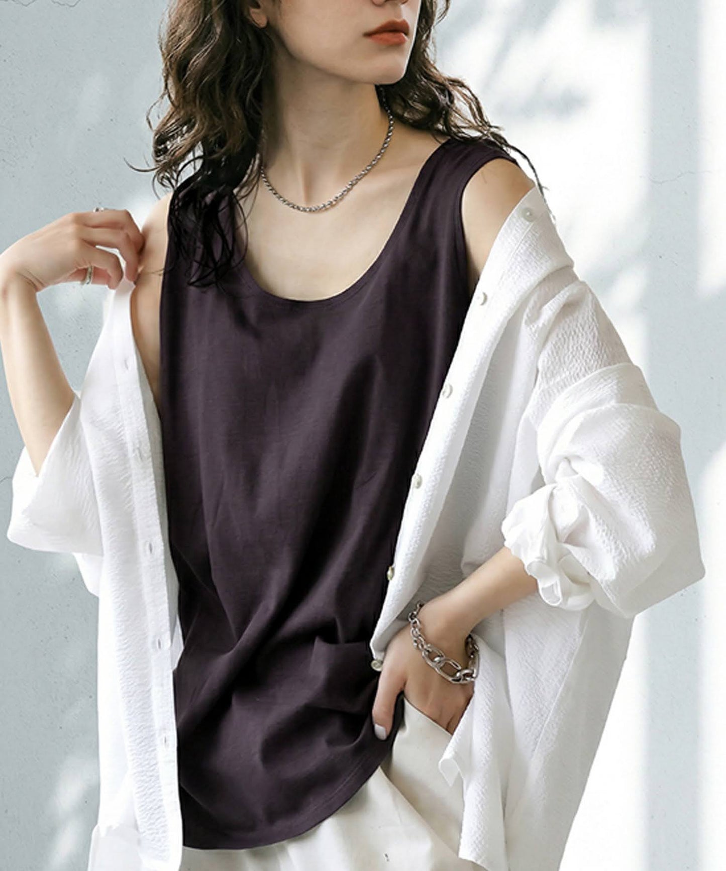 100% Cotton, Sweat Stain Resistant, Plain U-Neck Tank Top Ladies