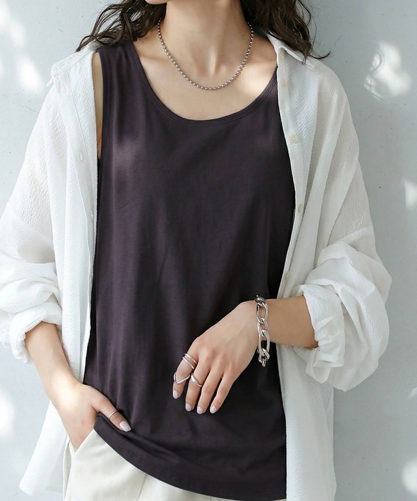 100% Cotton, Sweat Stain Resistant, Plain U-Neck Tank Top Ladies