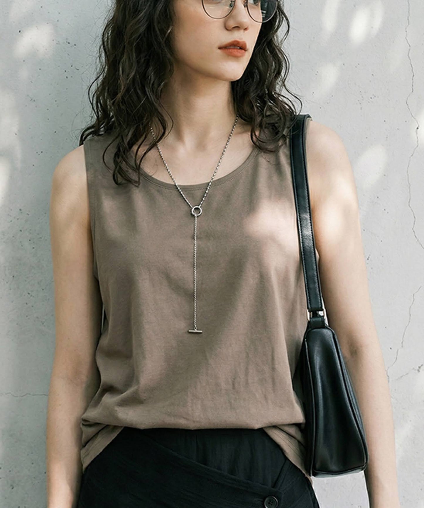 100% Cotton, Sweat Stain Resistant, Plain U-Neck Tank Top Ladies