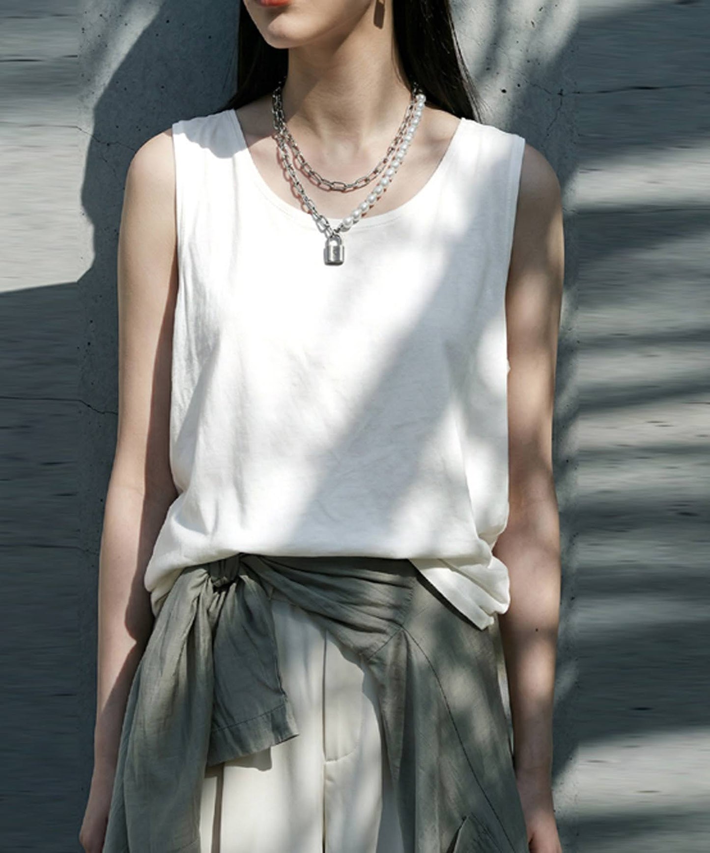 100% Cotton, Sweat Stain Resistant, Plain U-Neck Tank Top Ladies
