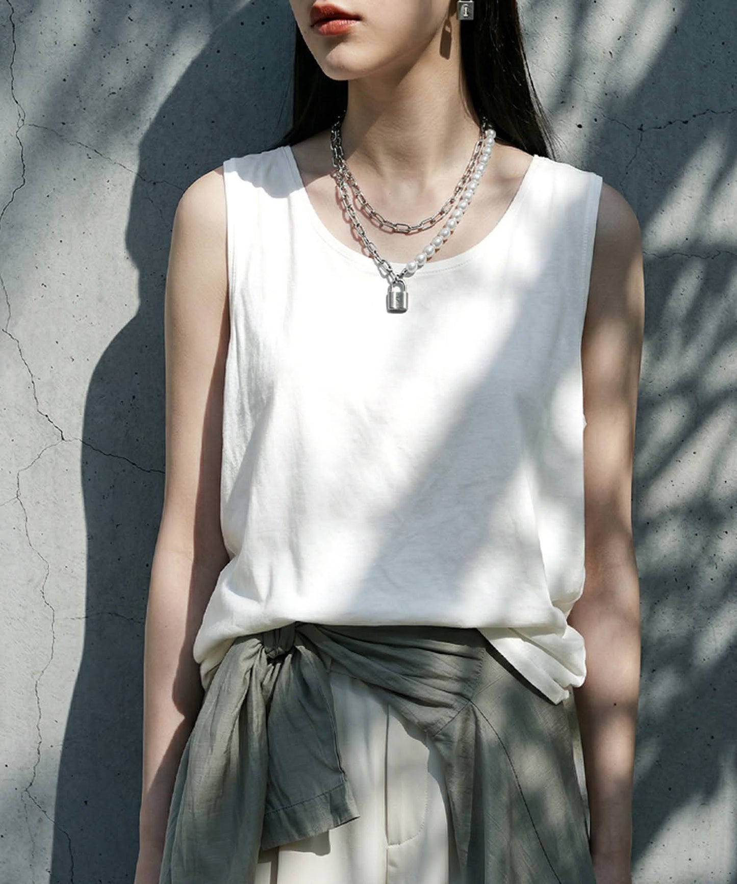 100% Cotton, Sweat Stain Resistant, Plain U-Neck Tank Top Ladies