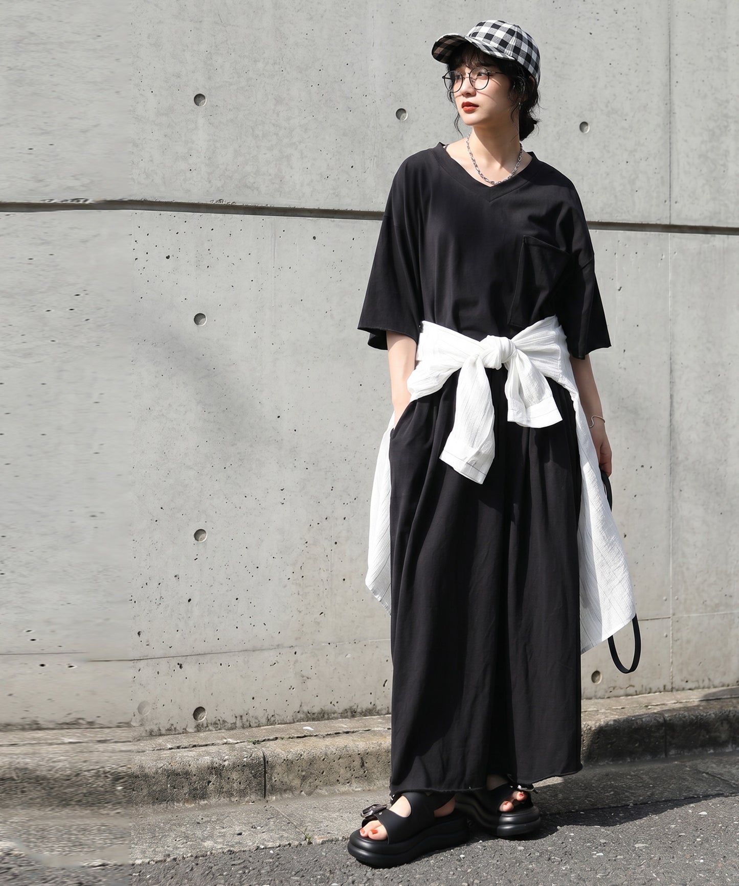 Long V-Neck Dress Ladies