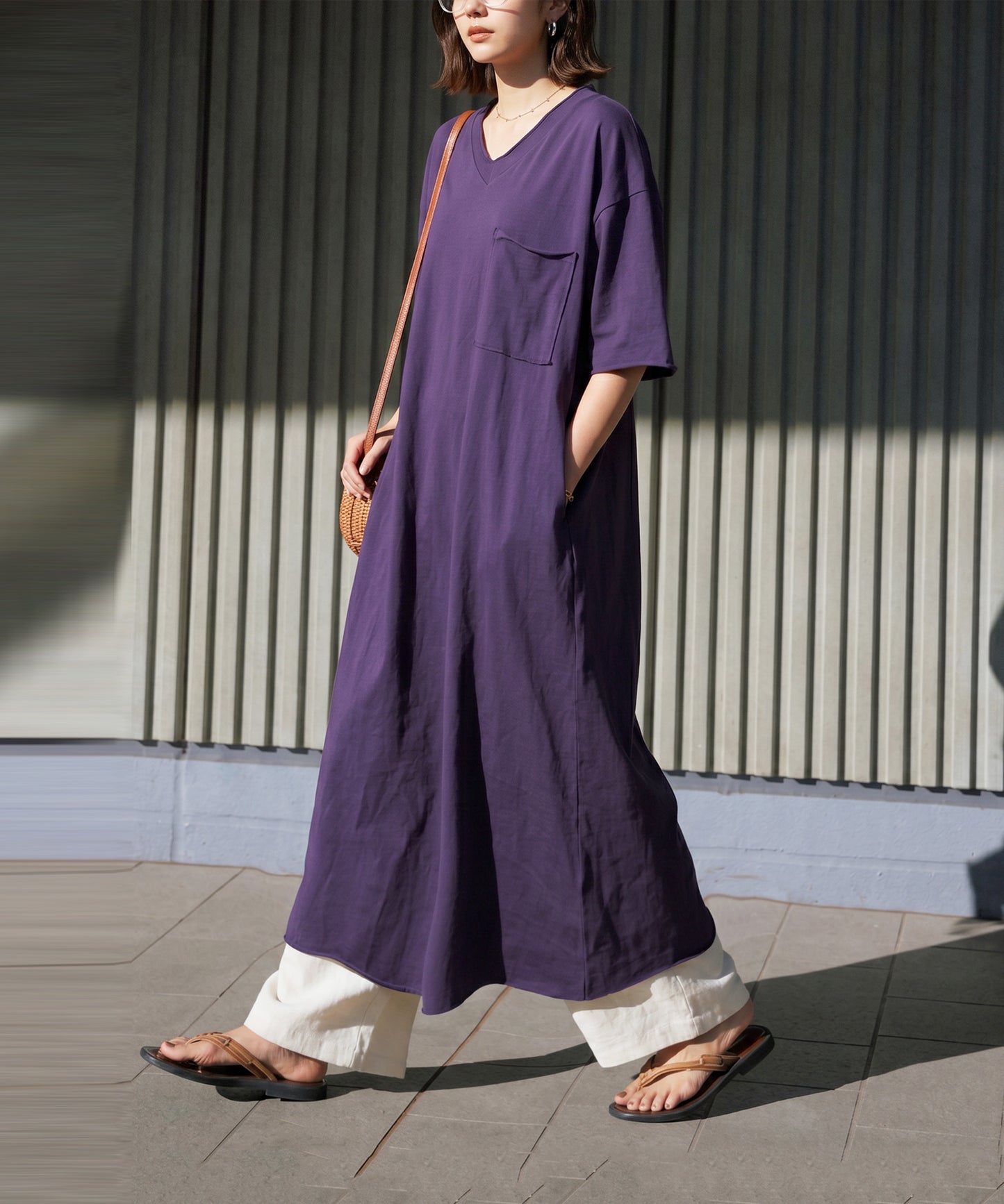 Long V-Neck Dress Ladies