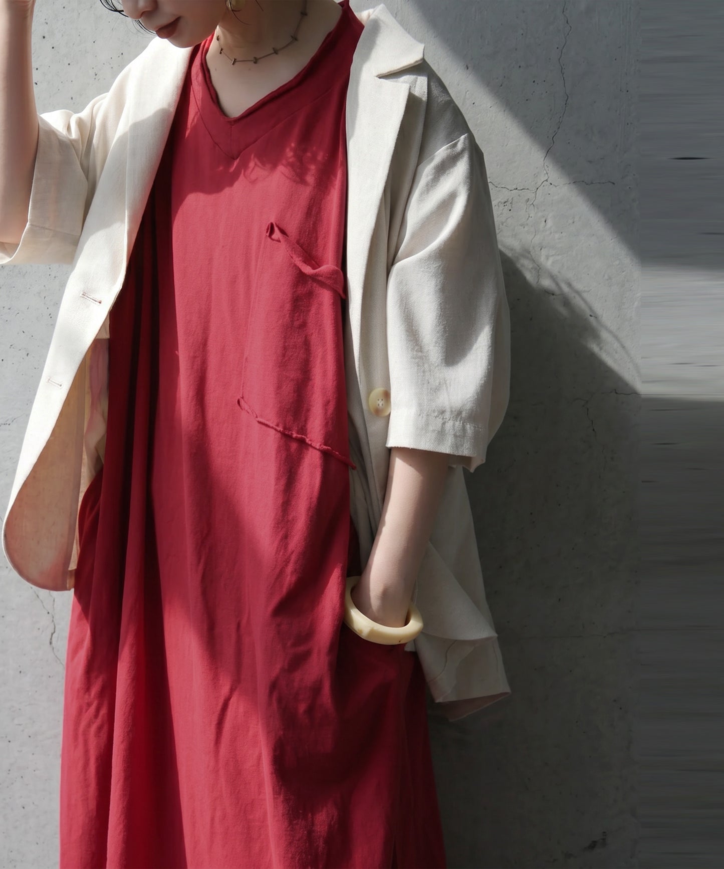 Long V-Neck Dress Ladies